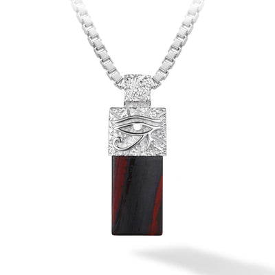 Horus Eye Tag Necklace Tiger Iron
