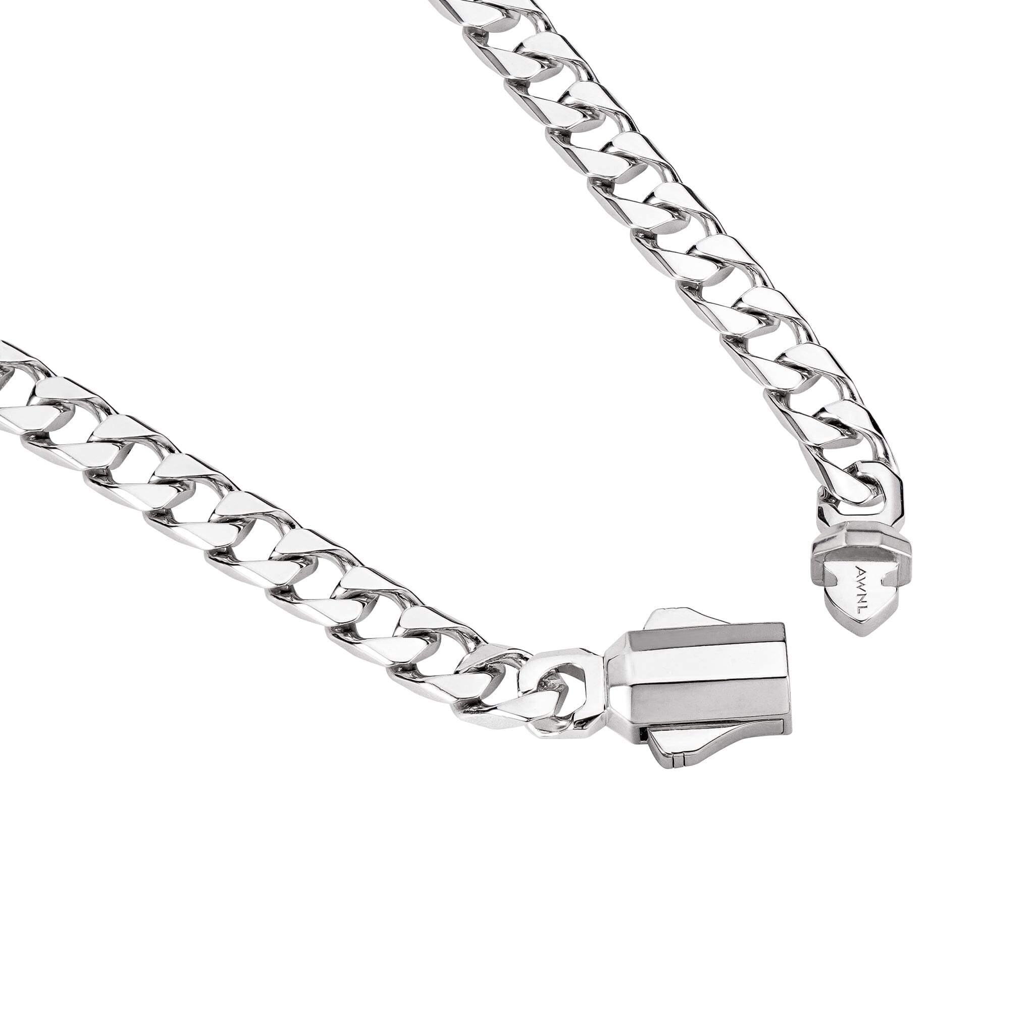 Men's Fantasy Silver Chain Necklace with Black Rutilated Quartz Necklaces WAA FASHION GROUP