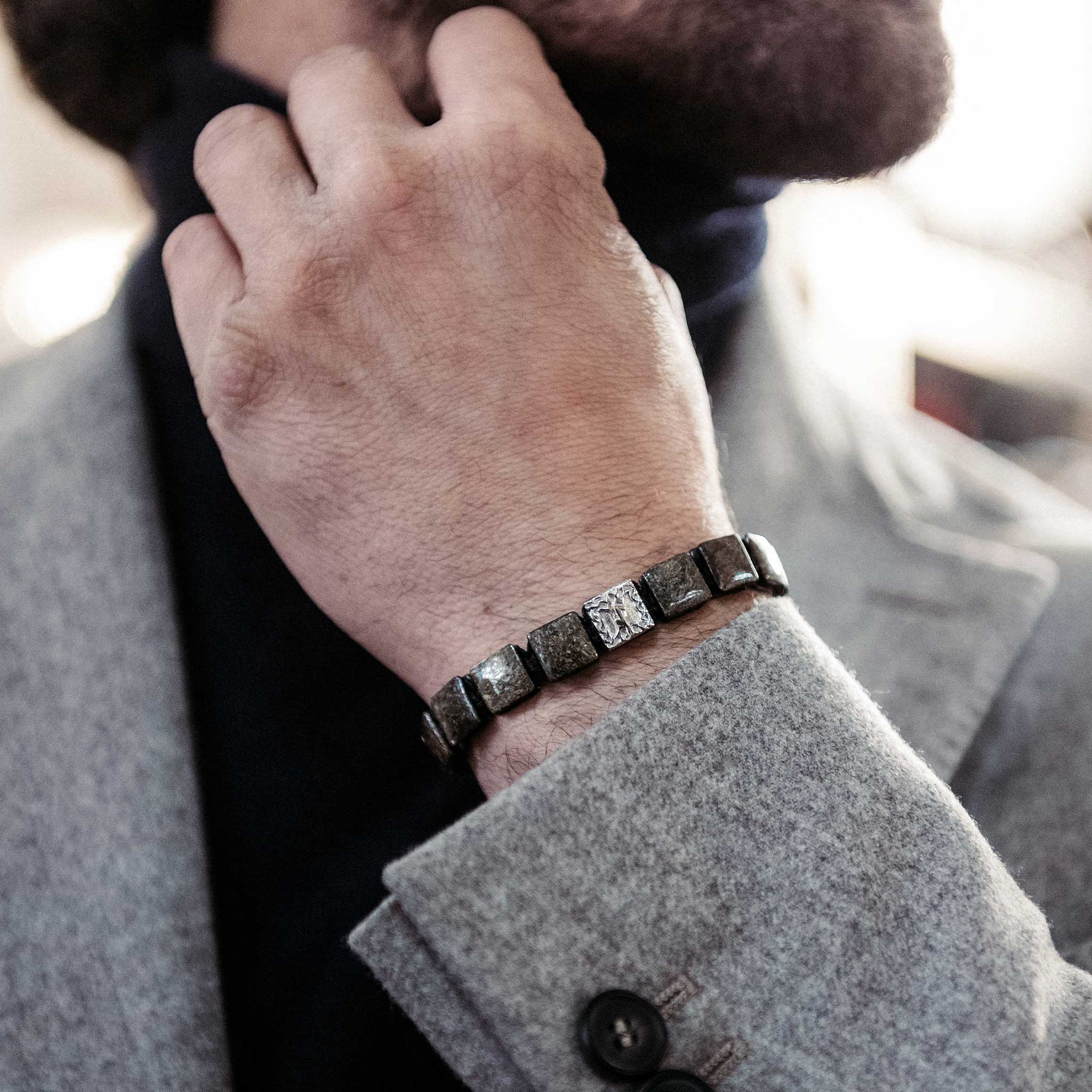 Men's Flatbead Bracelet with Bronzite and Tree of Life Charm Bracelets WAA FASHION GROUP