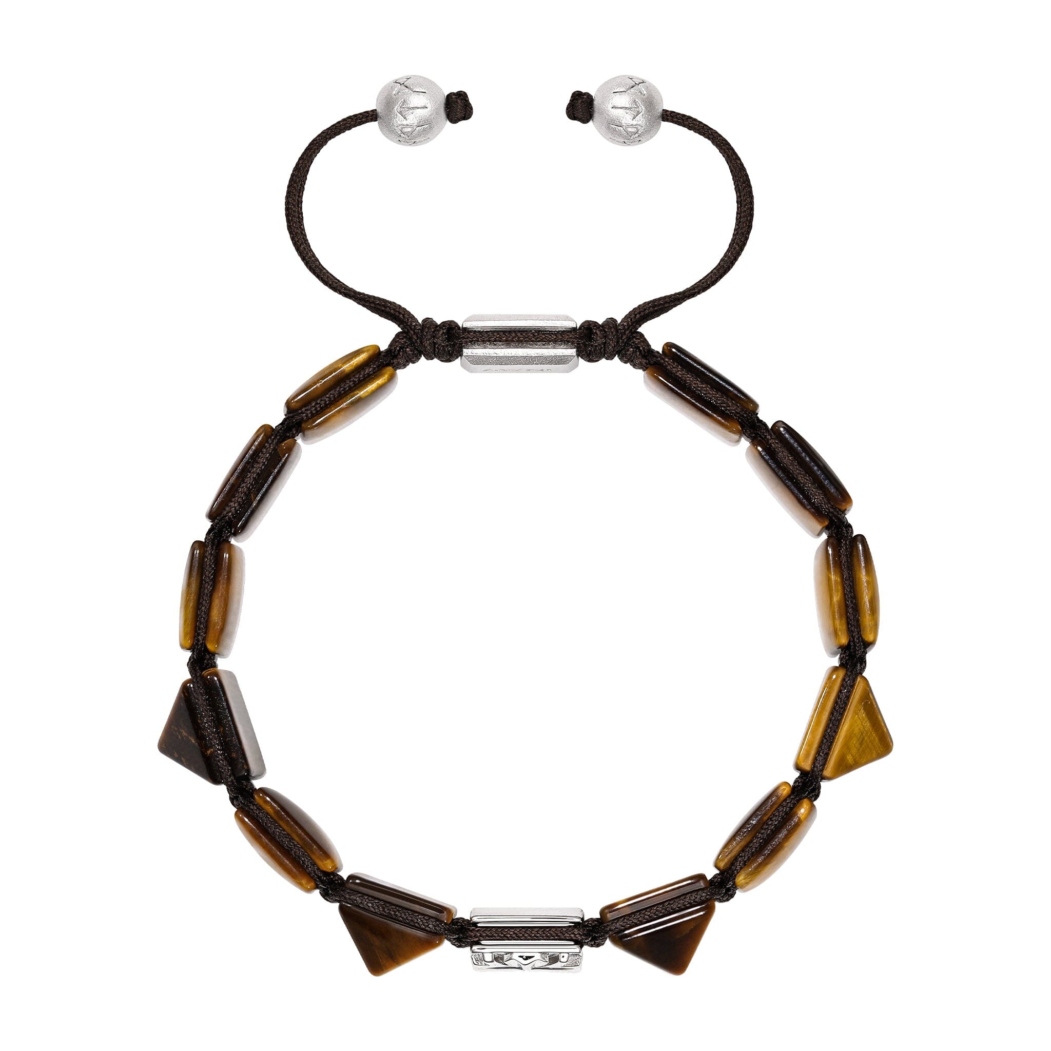 Men's Flatbead Bracelet with Golden Tiger Eye and Knight's Cross Charm Bracelets WAA FASHION GROUP