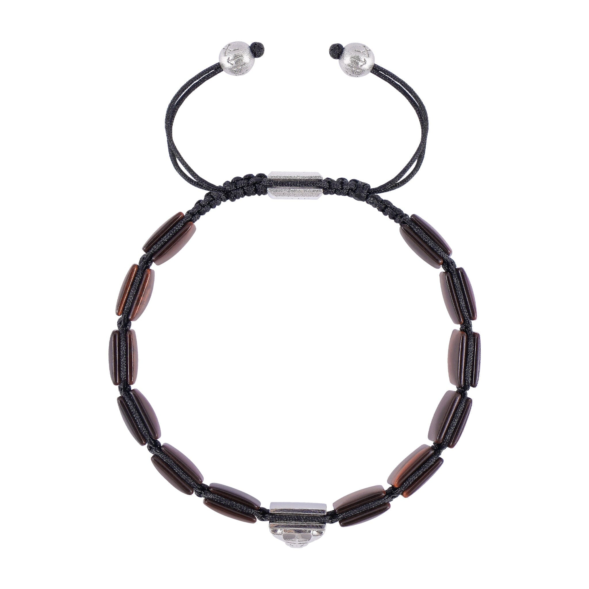 Men's Flatbead Bracelet with Tiger Eye and Tiger Head Charm Bracelets WAA FASHION GROUP