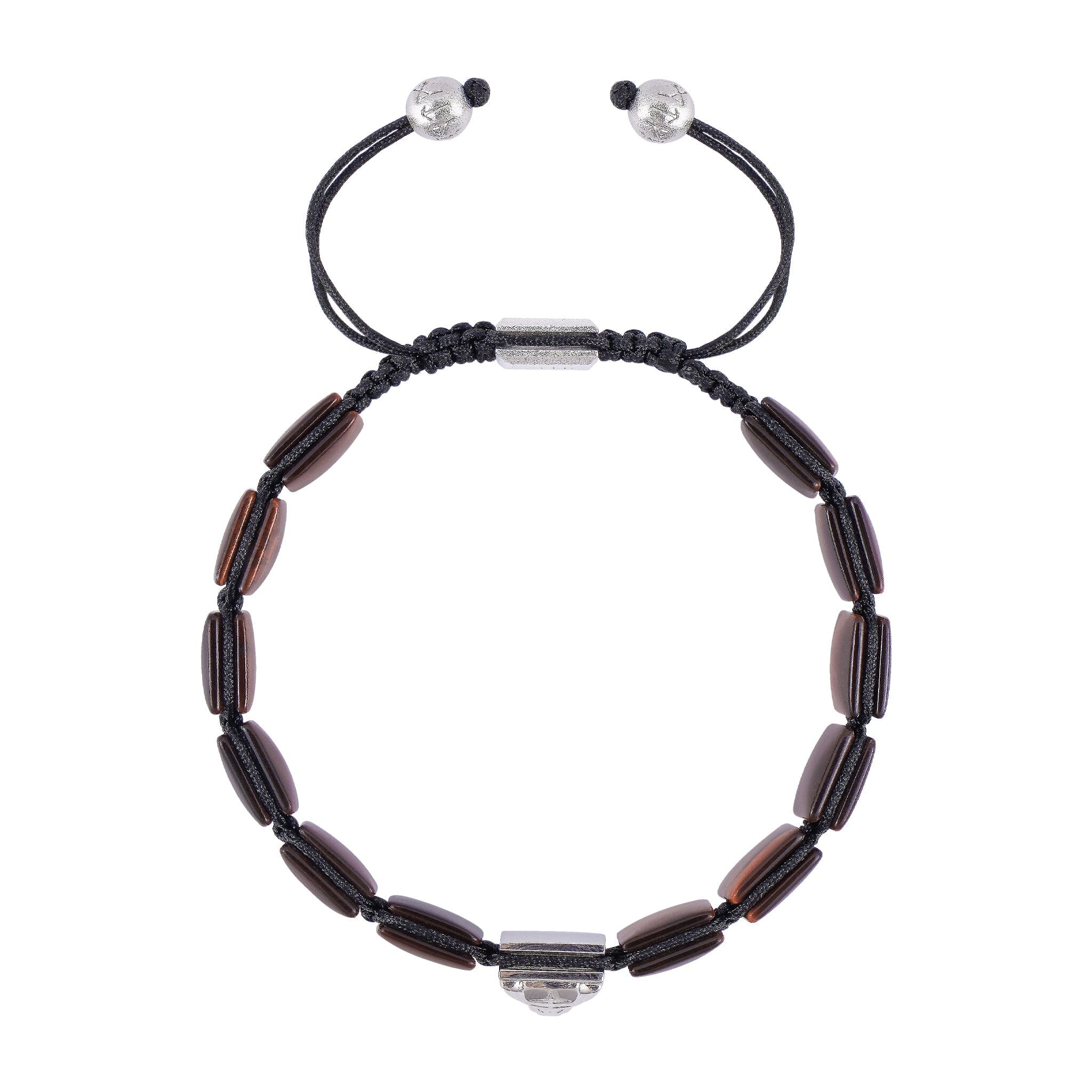 Men's Flatbead Bracelet with Tiger Eye and Tiger Head Charm Bracelets WAA FASHION GROUP 