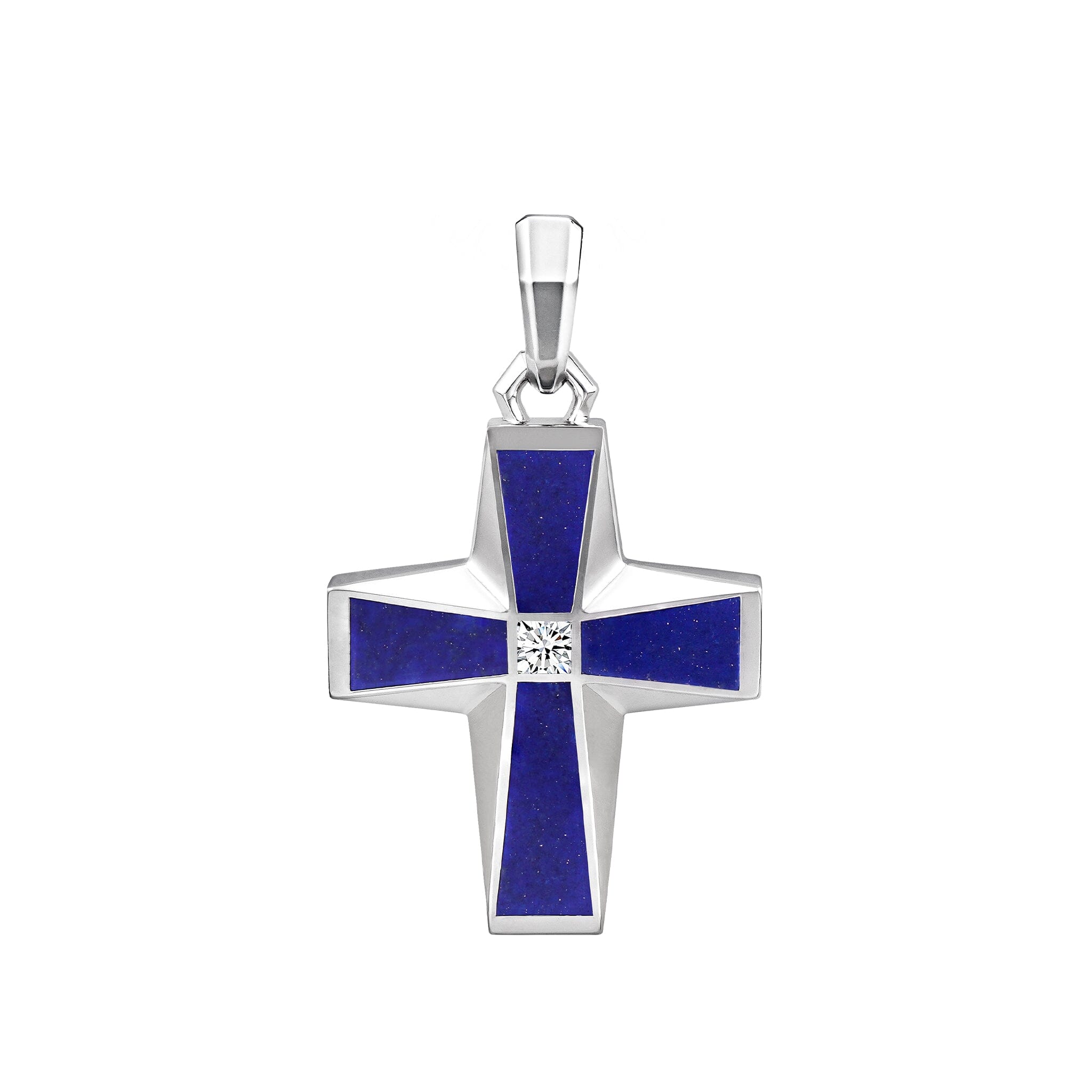 Men's Klein Blue Cross Necklace with Lapis Lazuli Necklaces WAA FASHION GROUP Pendant Only (Bail 6.2*6.7mm)