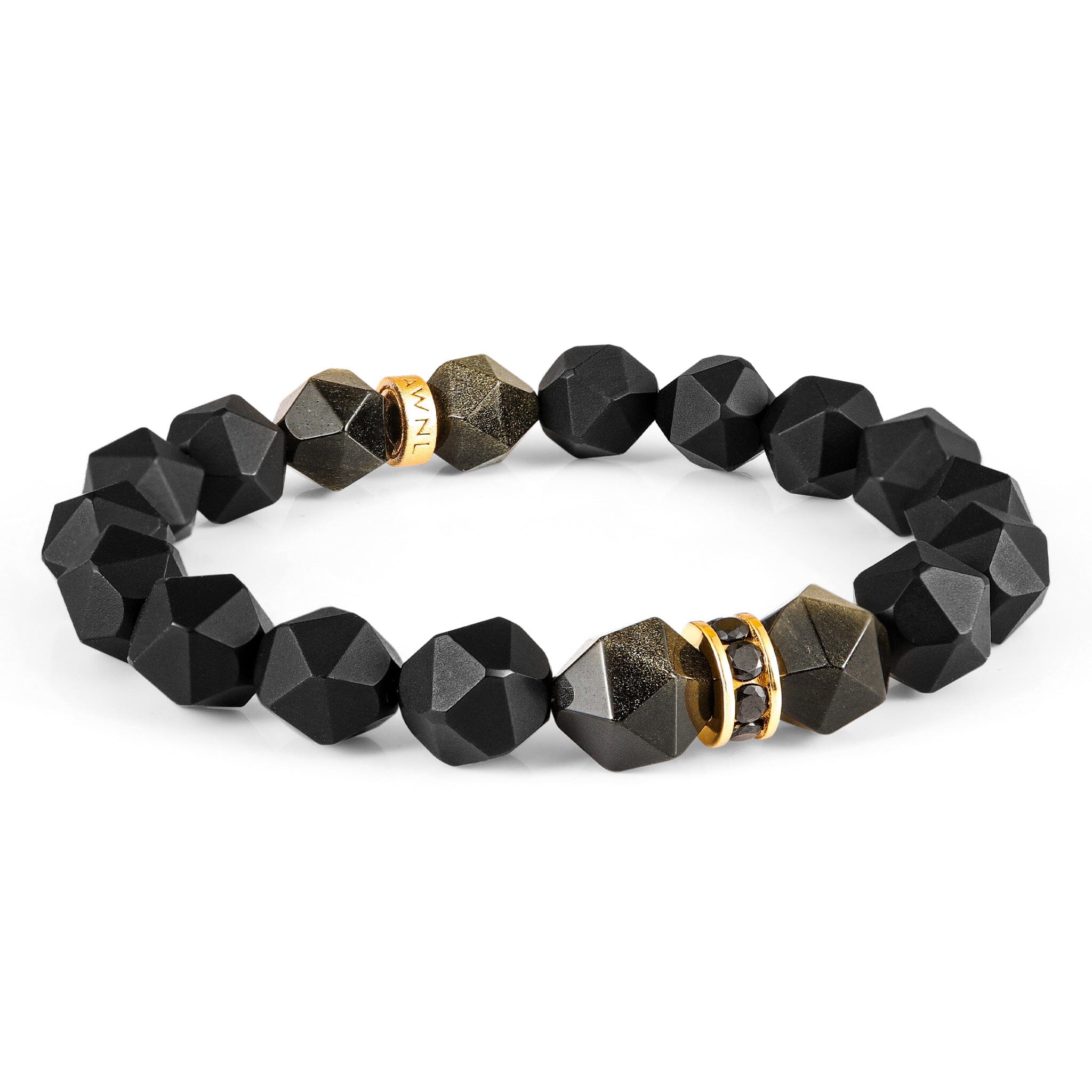 Men's Mars Beaded Bracelet with Golden Obsidian and Black Onyx Bracelets WAA FASHION GROUP 