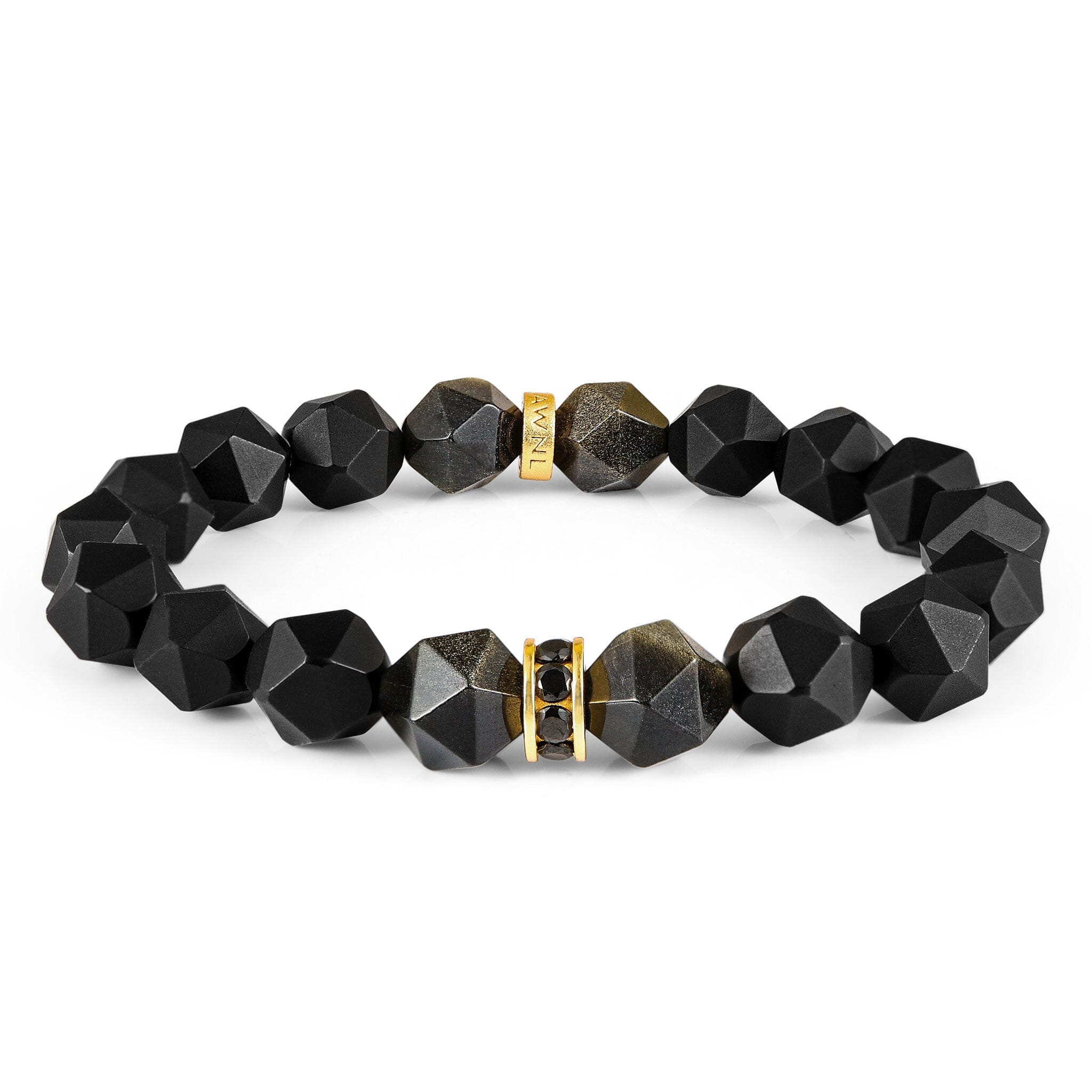 Men's Mars Beaded Bracelet with Golden Obsidian and Black Onyx Bracelets WAA FASHION GROUP