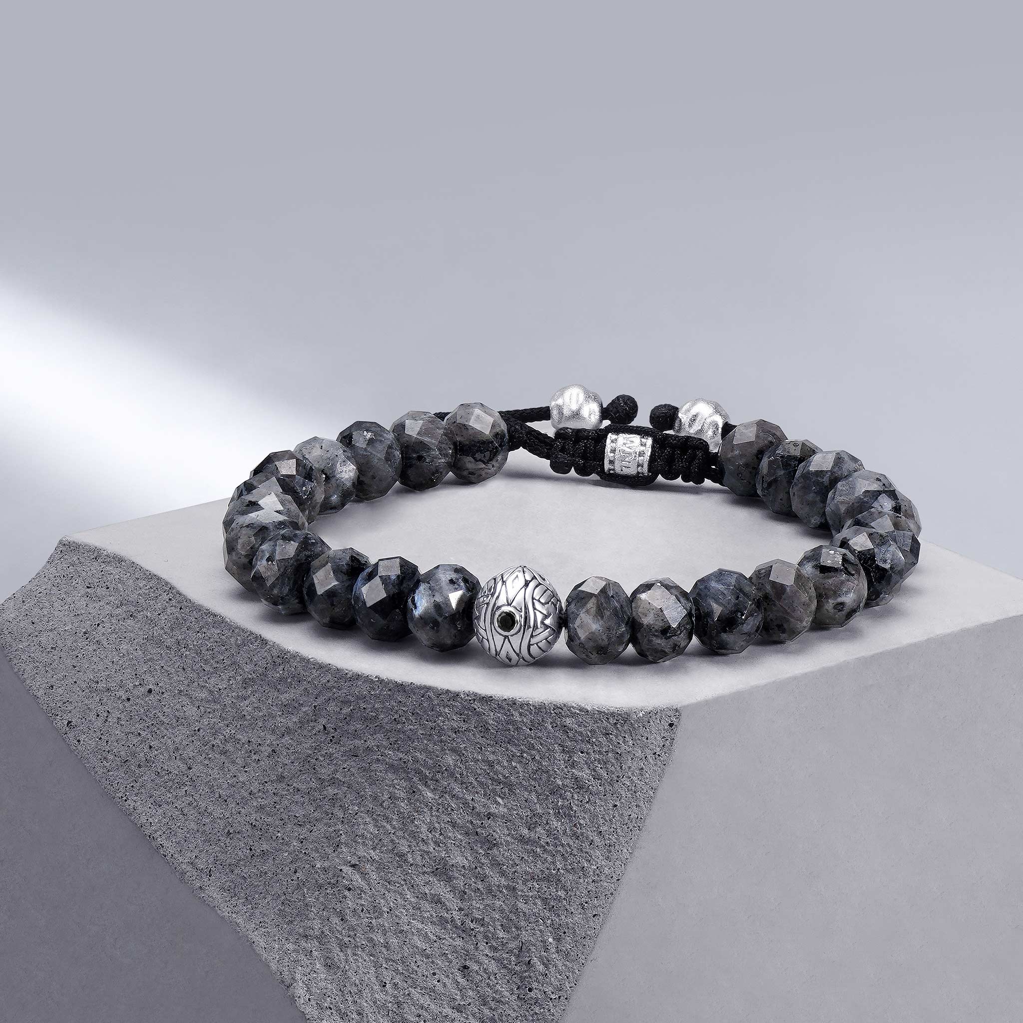 Men's Mystical Symbol Beaded Bracelet with Tremolite Bracelets WAA FASHION GROUP