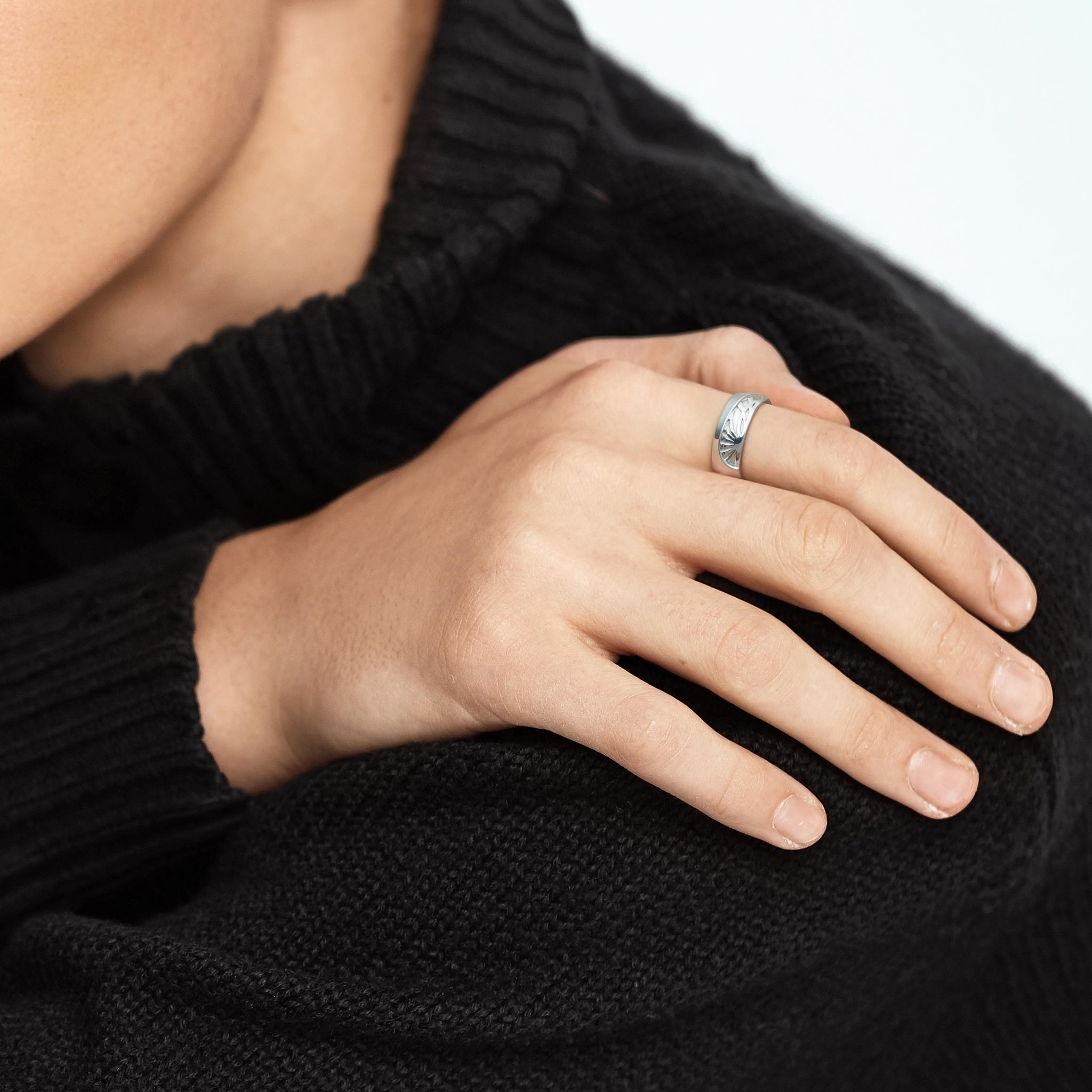 Men's Mystical Symbol Wide Band Ring Rings AWNL