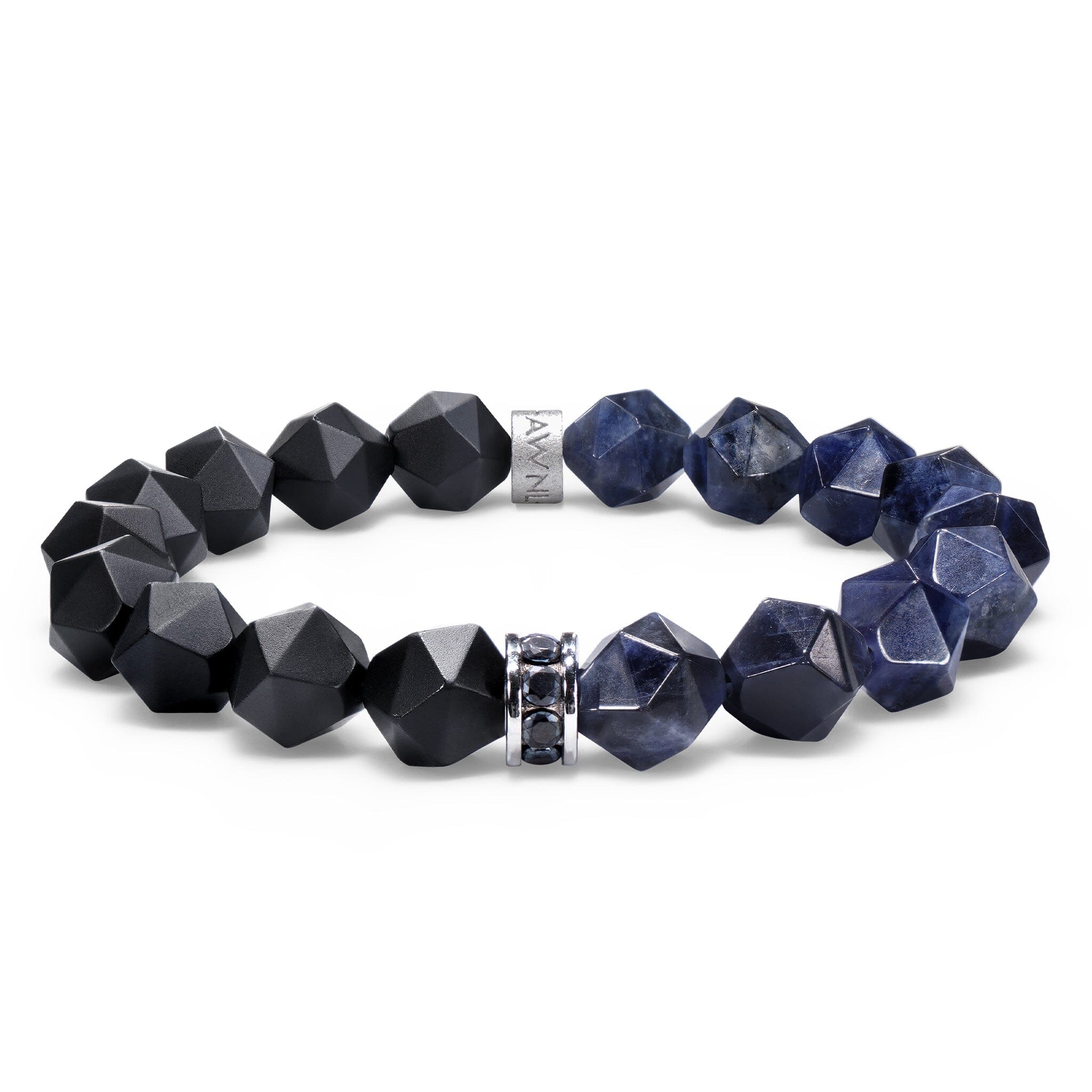 Men's Poseidon Beaded Bracelet with Black Onyx and Sodalite Bracelets AWNL 