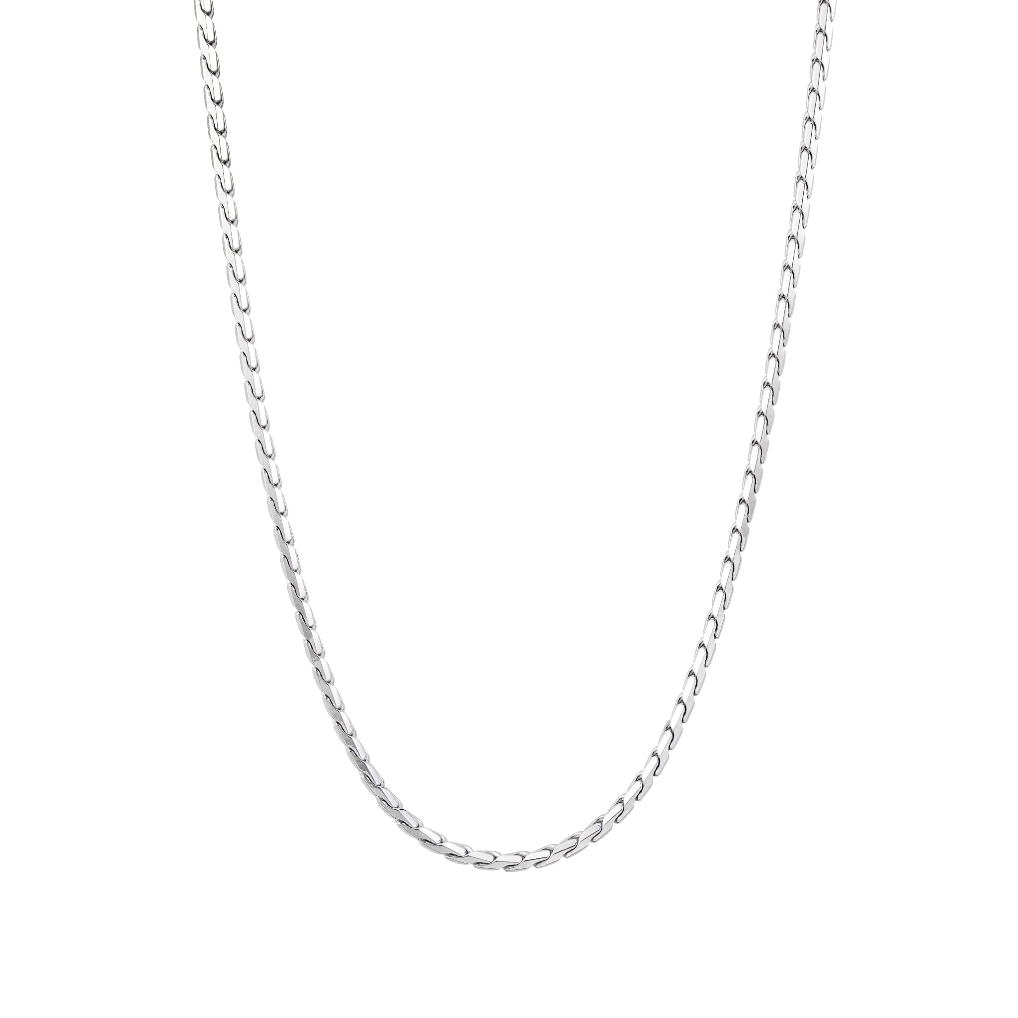 Men's Sterling Silver Chain Necklace with Sapphire Clasp Chains WAA FASHION GROUP