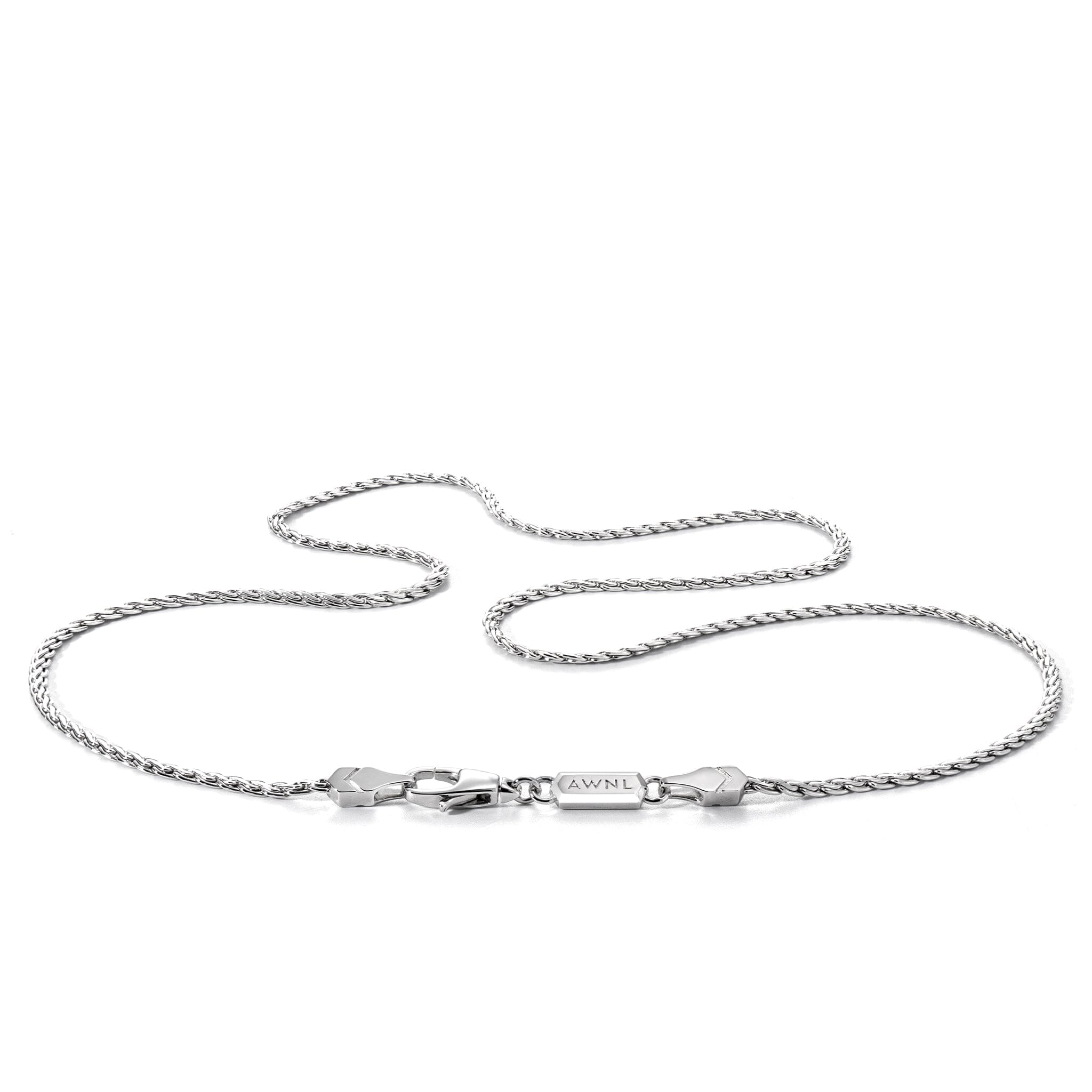 Men's Sterling Silver Wave Chain Chains WAA FASHION GROUP 61.5cm