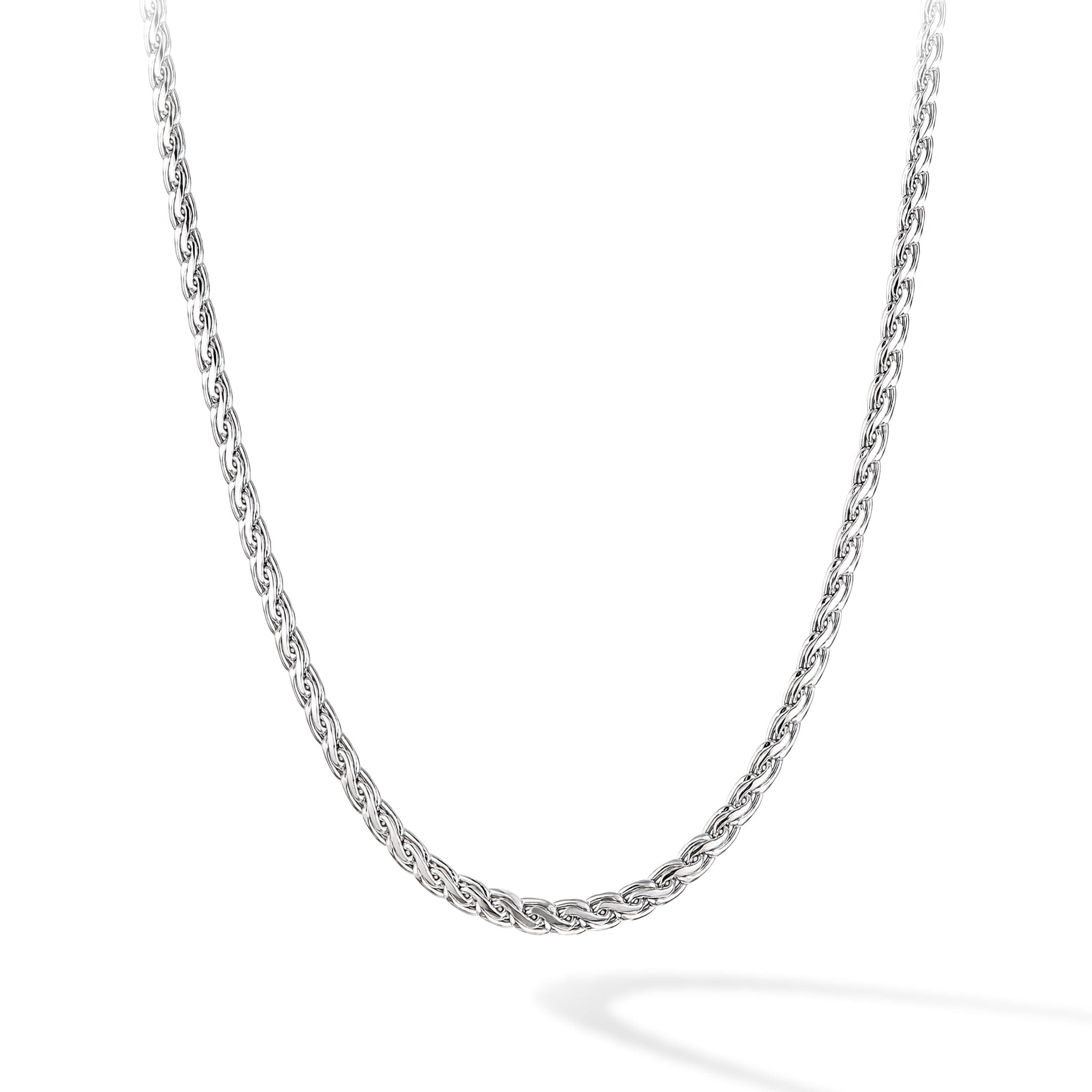 Men's Sterling Silver Wave Chain Chains WAA FASHION GROUP