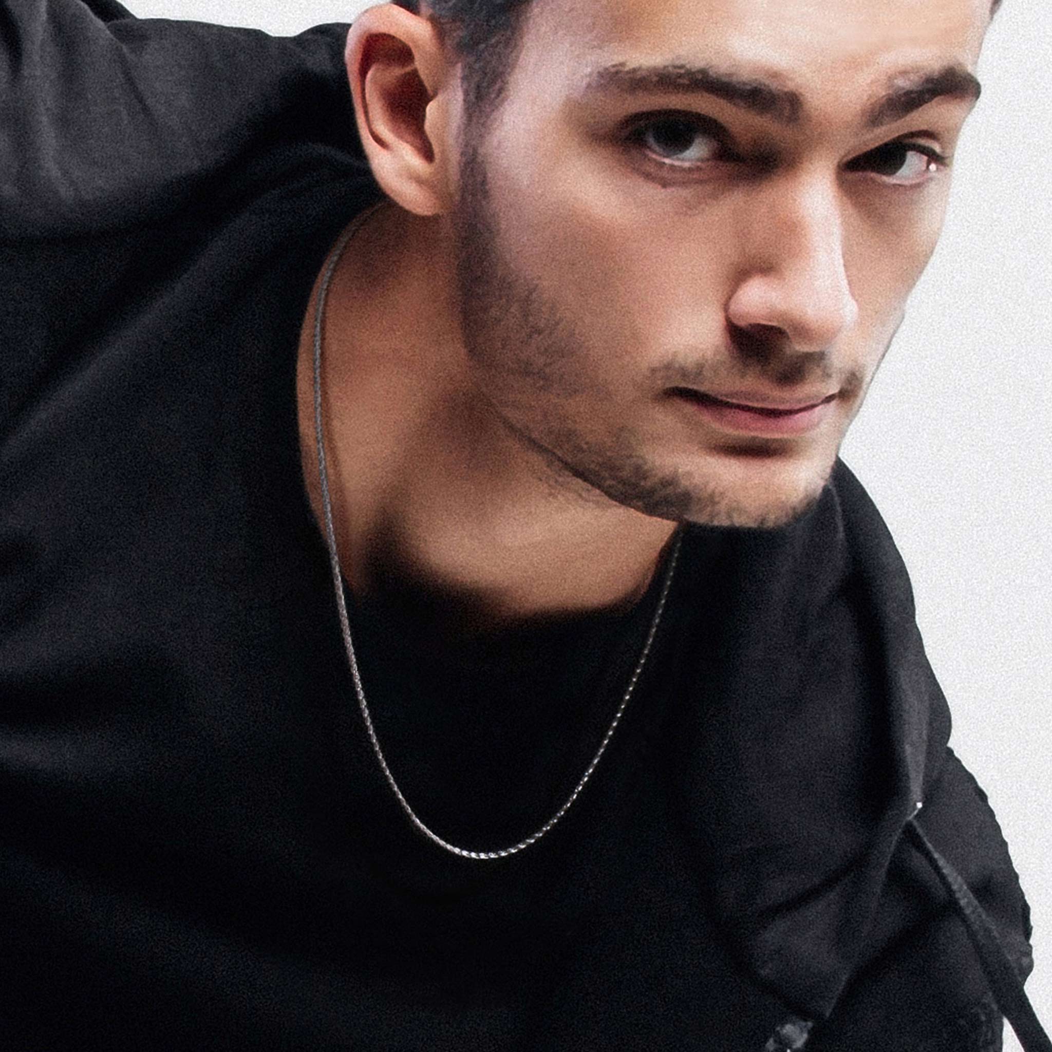 Men's Sterling Silver Wave Chain Chains WAA FASHION GROUP