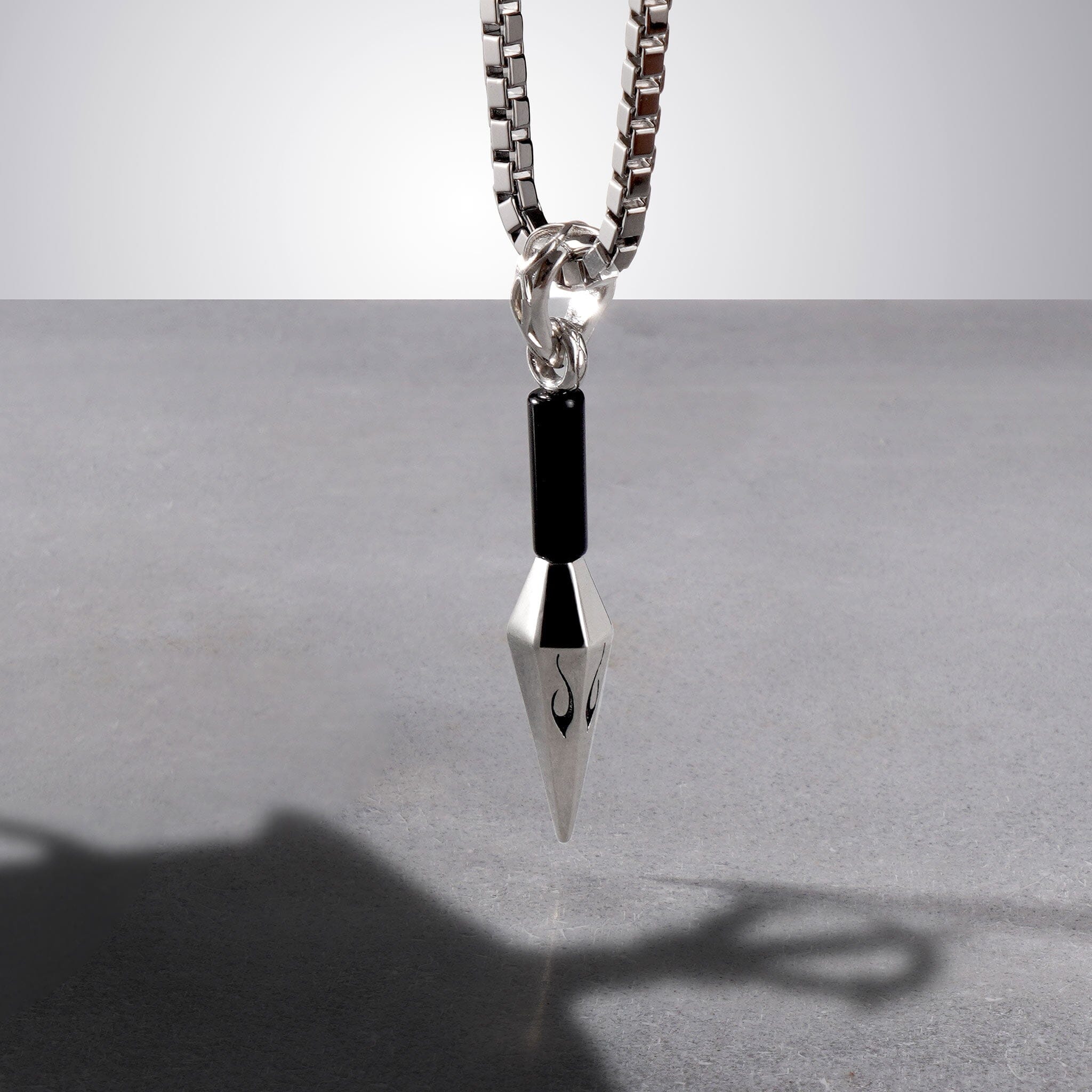 Men's Sword of Wisdom Pendant Necklace with Onyx Necklaces WAA FASHION GROUP