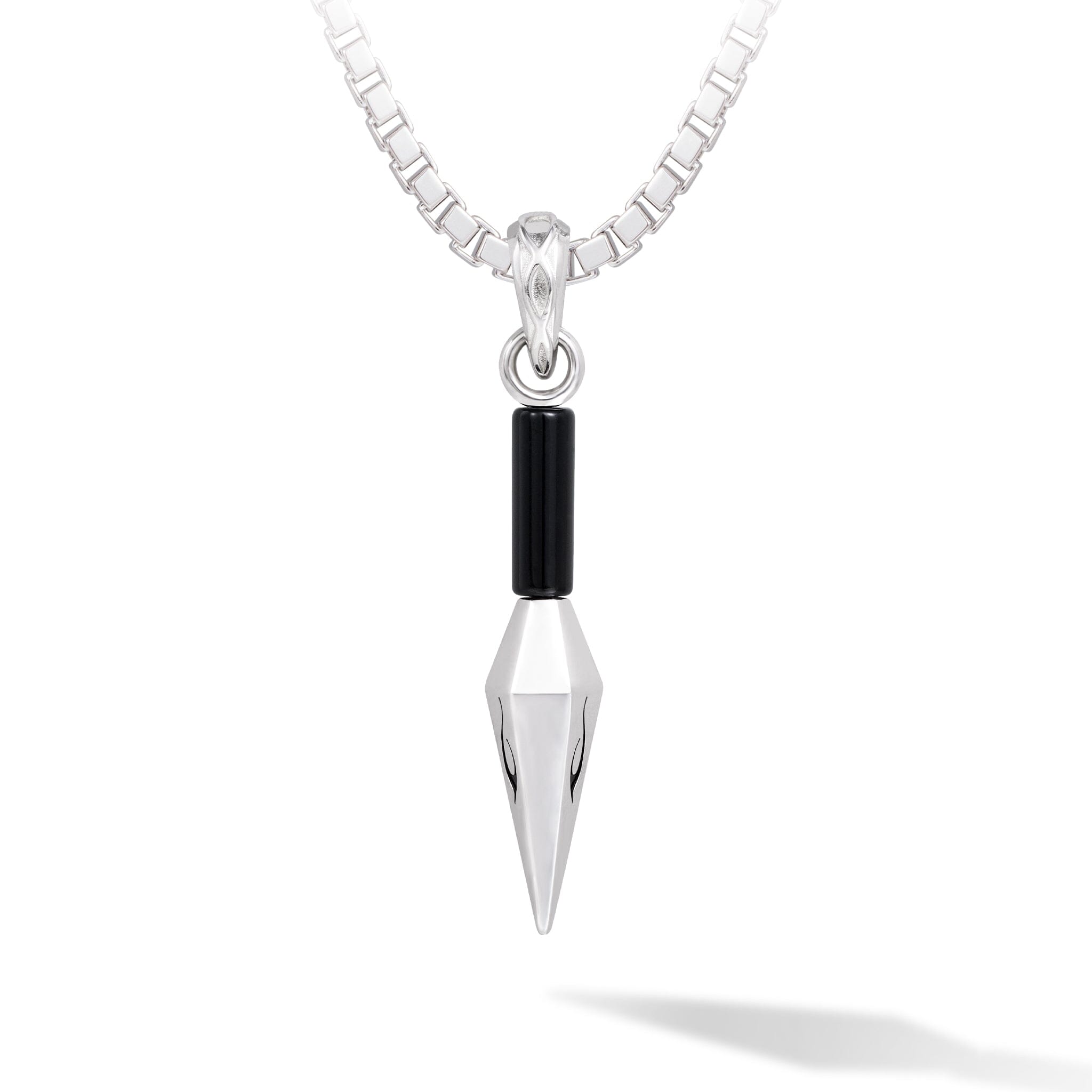 Men's Sword of Wisdom Pendant Necklace with Onyx Necklaces WAA FASHION GROUP