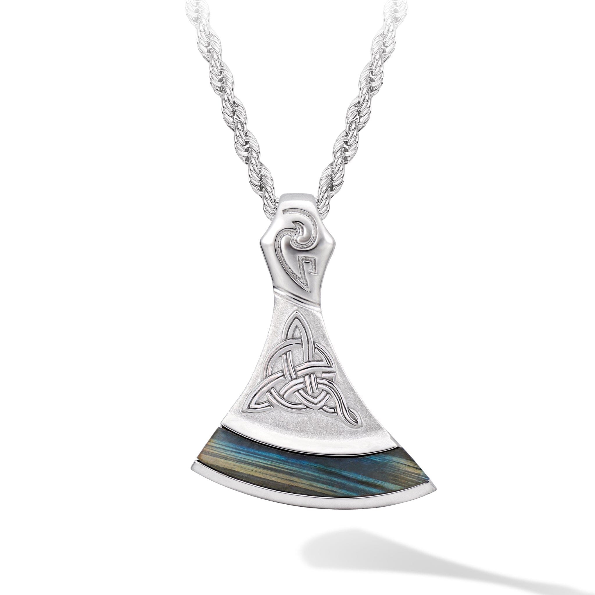 Men's Tomahawk Necklace with Spectrolite Necklaces WAA FASHION GROUP