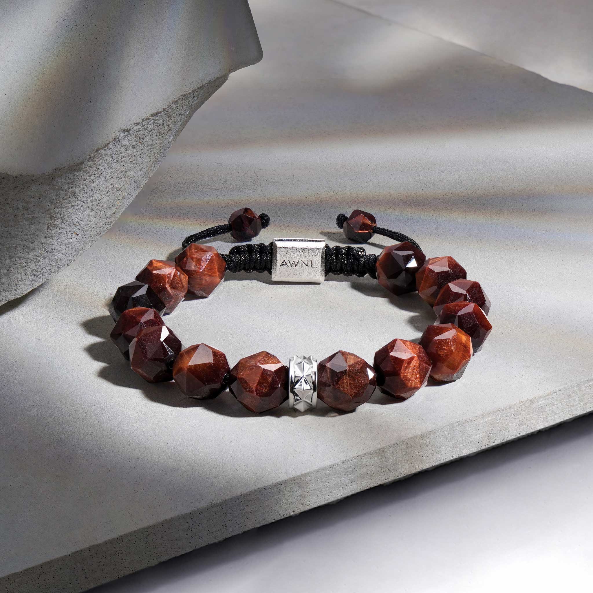 Men's Ulfberht Swords Beaded Bracelet with Red Tiger Eye Bracelets WAA FASHION GROUP 