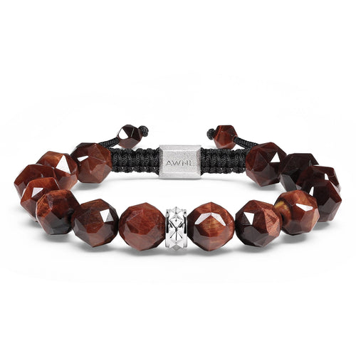 Men's Ulfberht Swords Beaded Bracelet with Red Tiger Eye Bracelets WAA FASHION GROUP