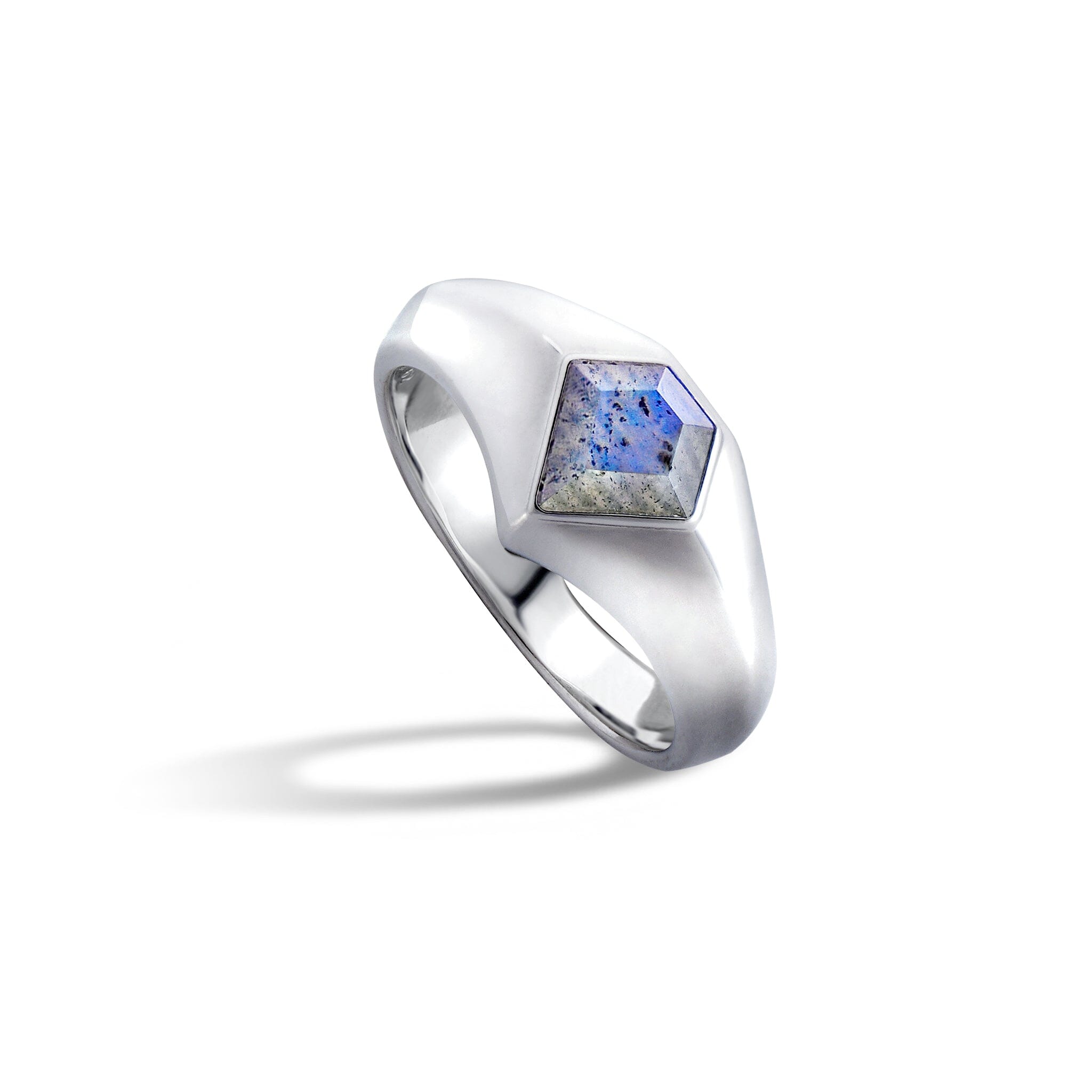 Men's Wide Band Ring of Hope with Labradorite Rings AWNL