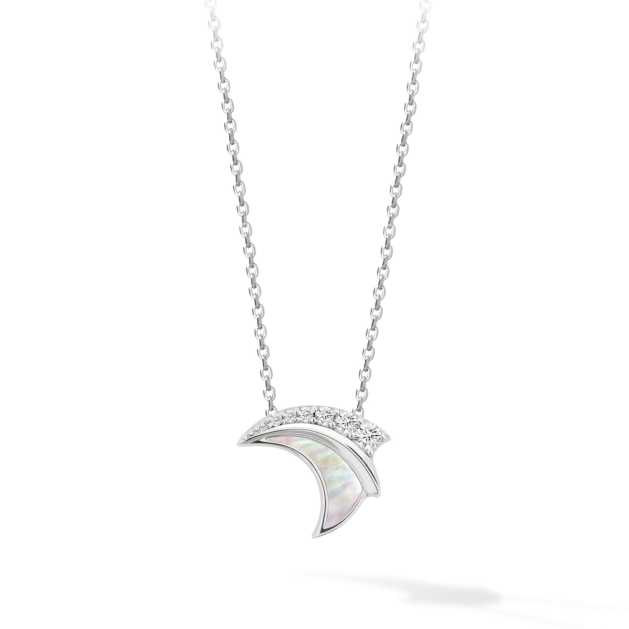 Women's Atlantis Sterling Silver Necklace with Mother of Pearl Necklaces WAA FASHION GROUP
