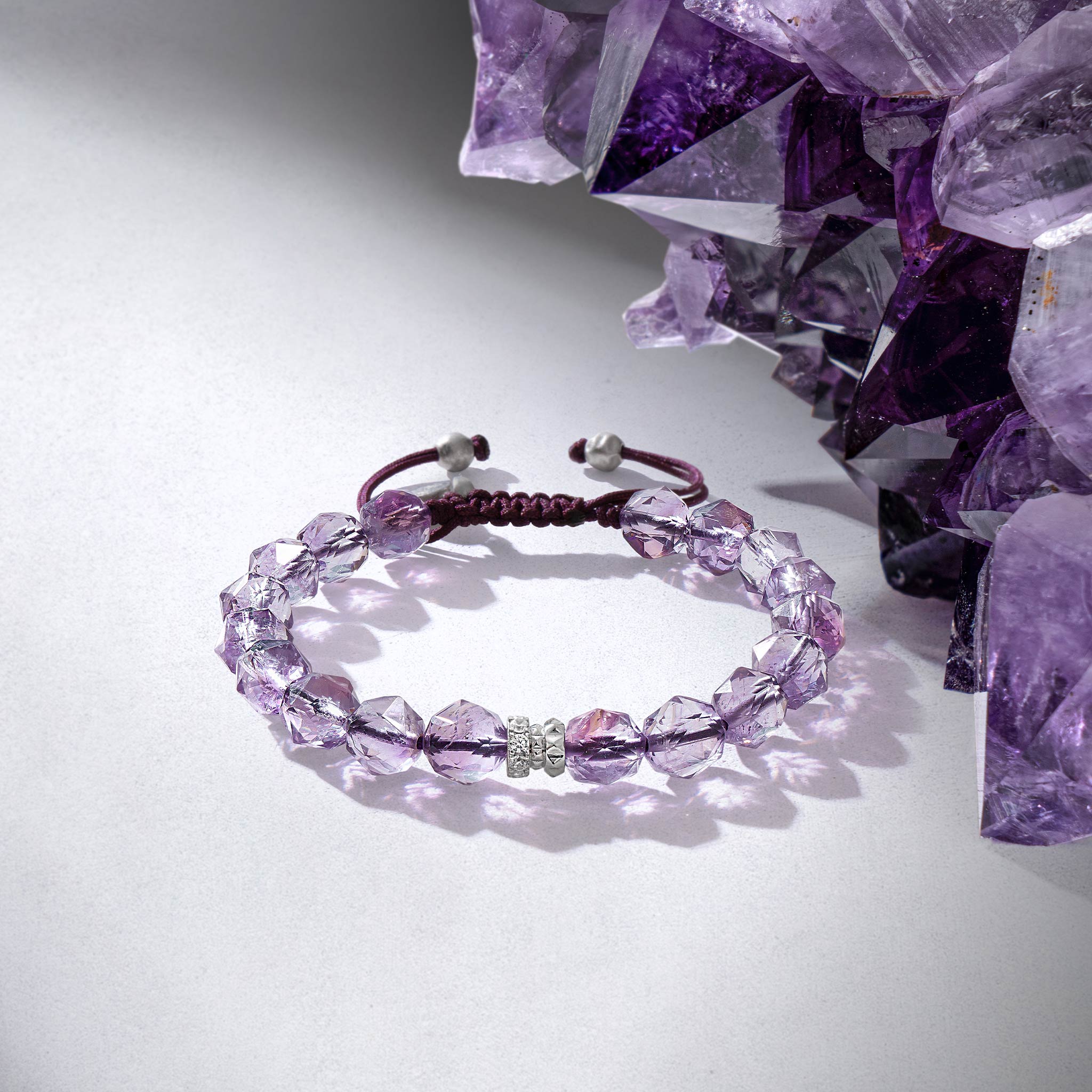 Women's Beaded Bracelet with Amethyst Bracelets WAA FASHION GROUP