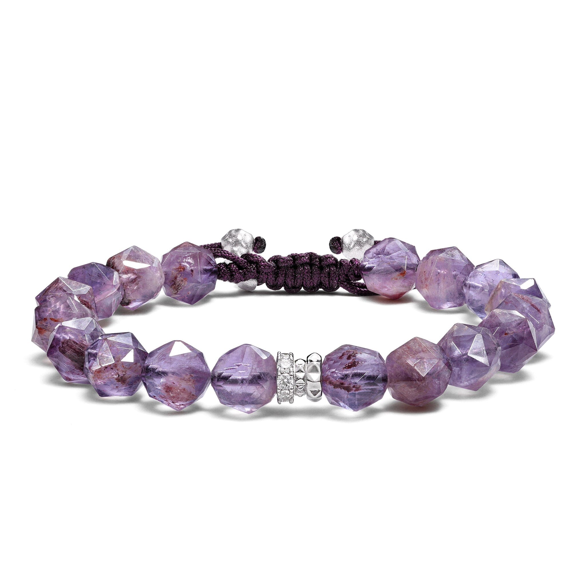 Women's Beaded Bracelet with Purple Phantom Quartz Bracelets WAA FASHION GROUP 