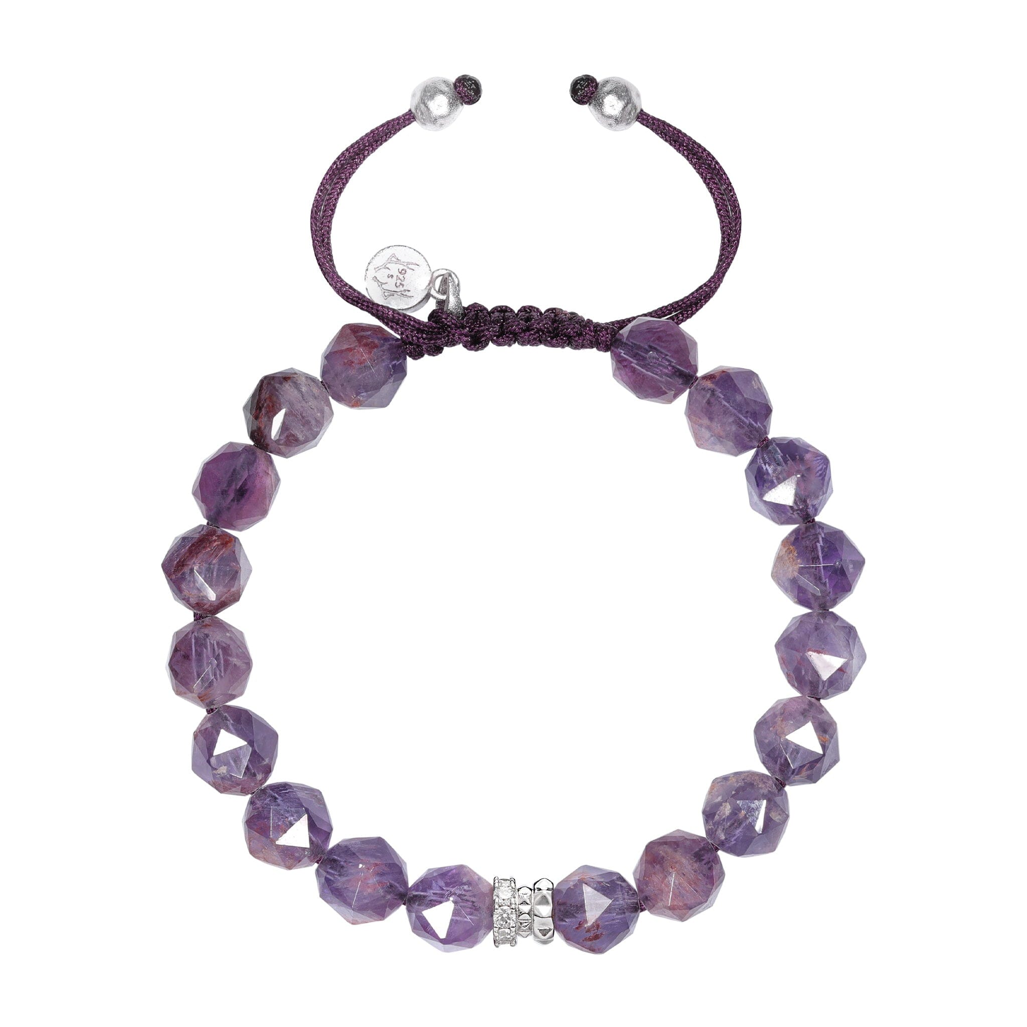 Women's Beaded Bracelet with Purple Phantom Quartz Bracelets WAA FASHION GROUP 