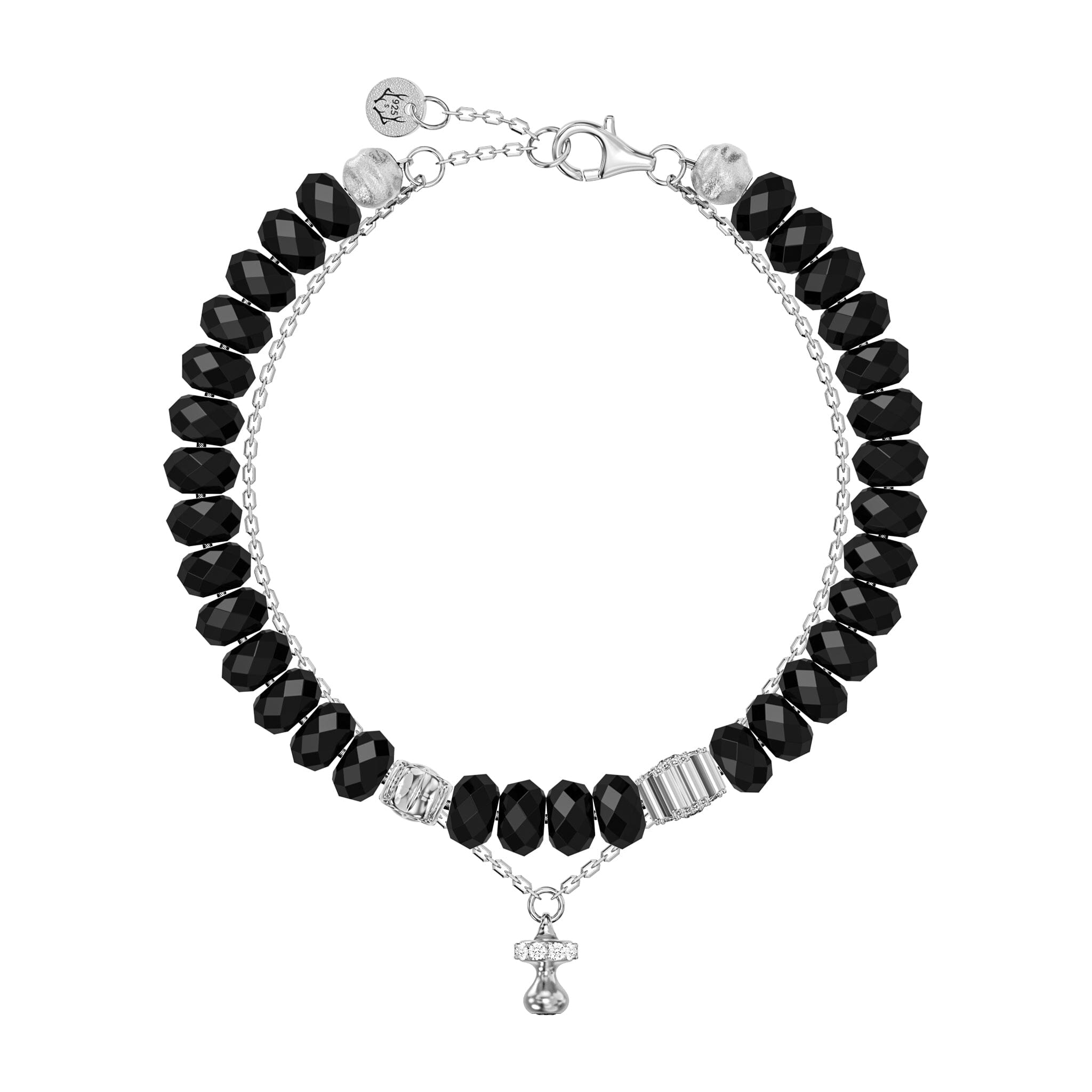 Women's Chain Bracelet with Black Spinel Bracelets WAA FASHION GROUP 