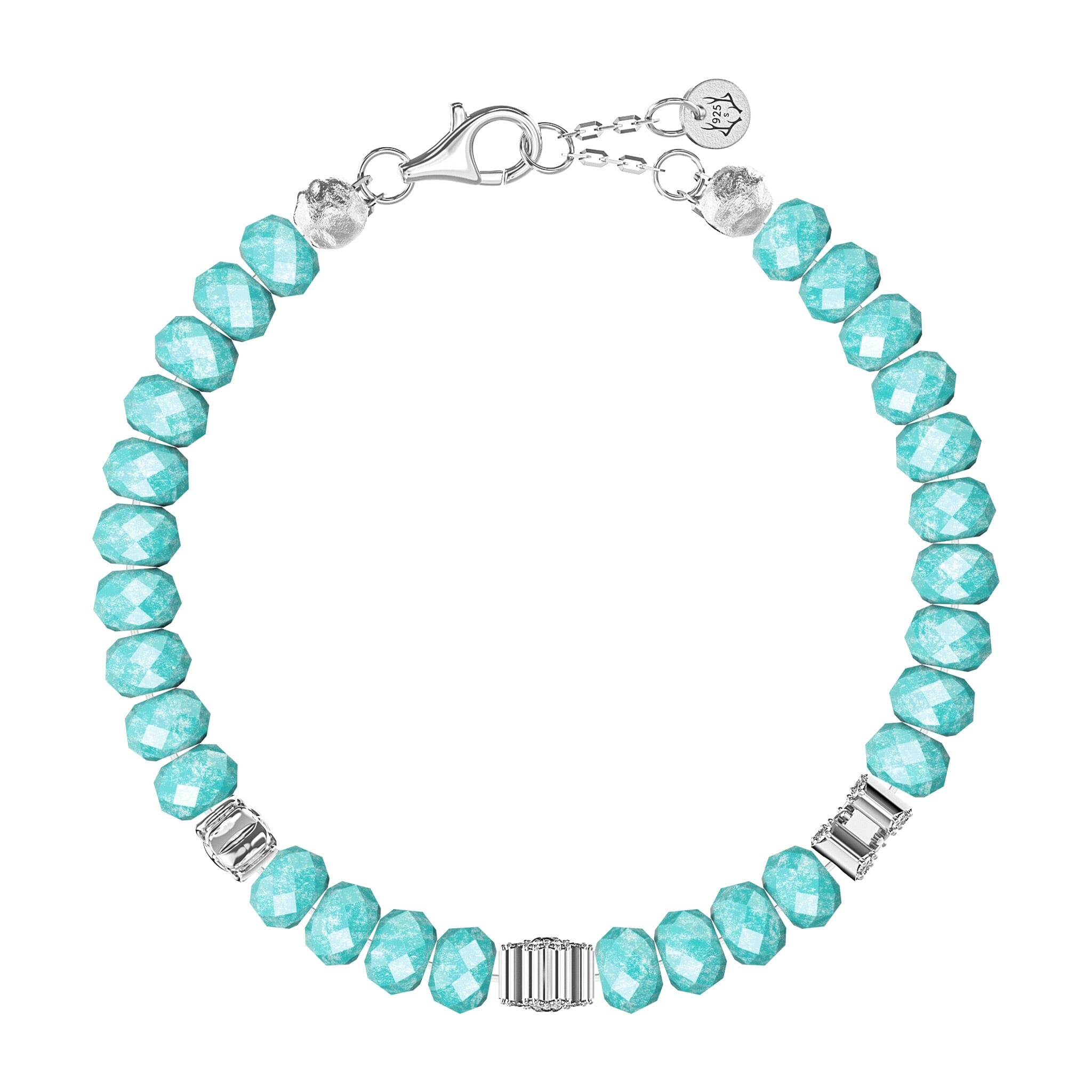 Women's Chain Bracelet with Peruvian Amazonite Bracelets WAA FASHION GROUP 