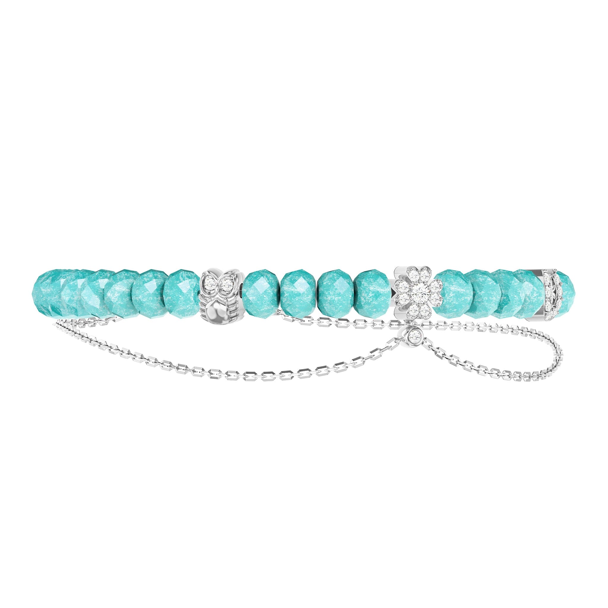 Women's Chain Bracelet with Peruvian Amazonite Bracelets WAA FASHION GROUP 