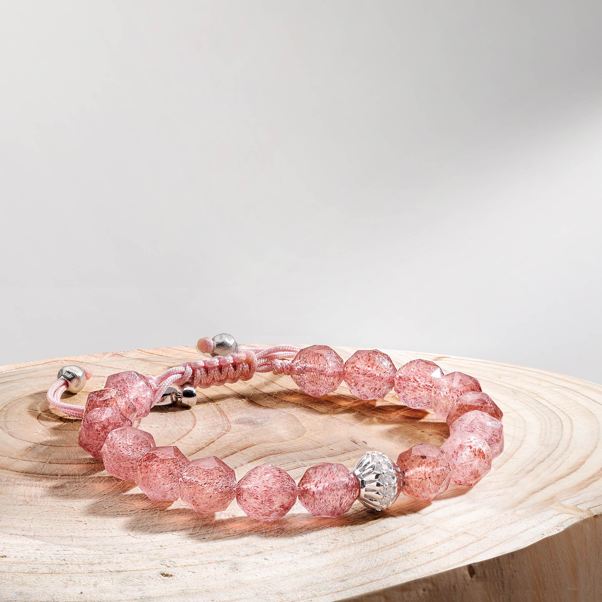 Women's Cloudberry Charm Bracelet with Strawberry Quartz Bracelets WAA FASHION GROUP 