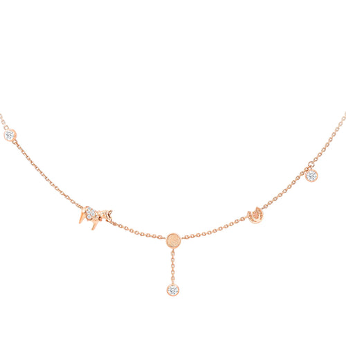 Women's Dala Horse Charm Necklace with Meteorite Necklaces WAA FASHION GROUP