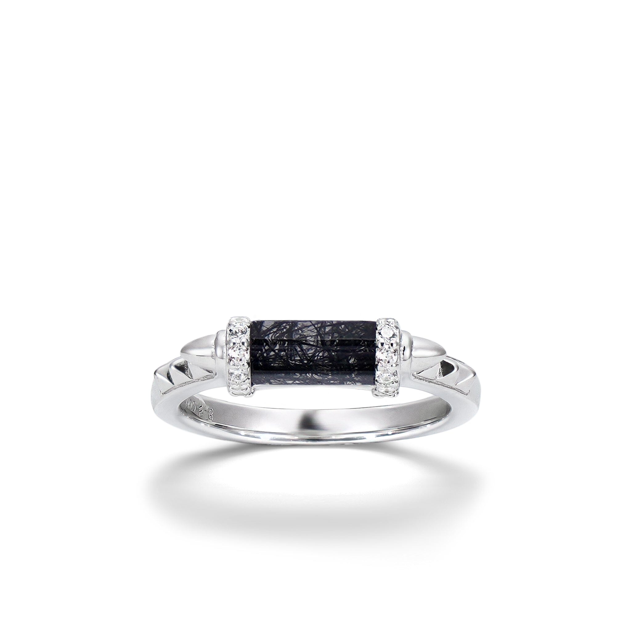 Women's Fantasy Birthstone Ring with Black Rutilated Quartz Rings AWNL