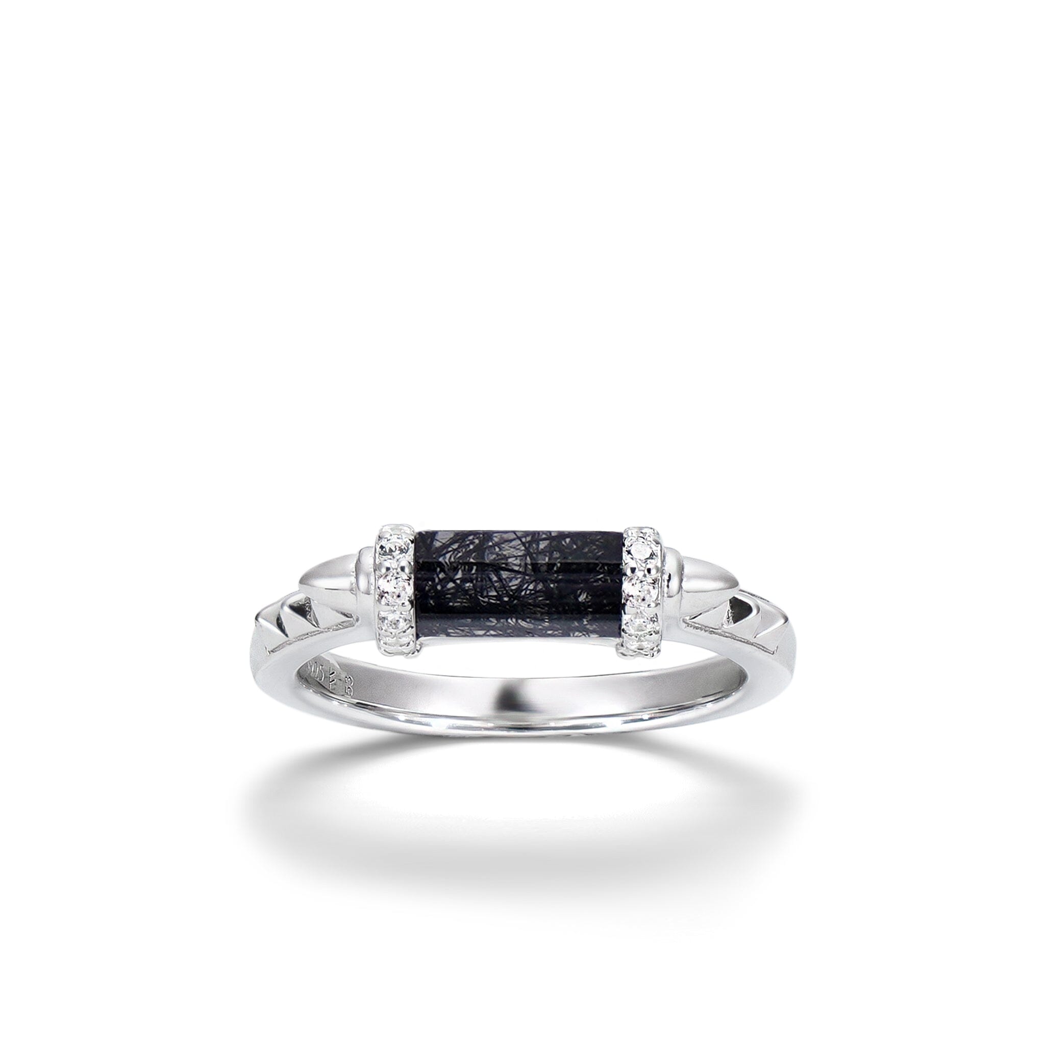 Women's Fantasy Birthstone Ring with Black Rutilated Quartz Rings AWNL 