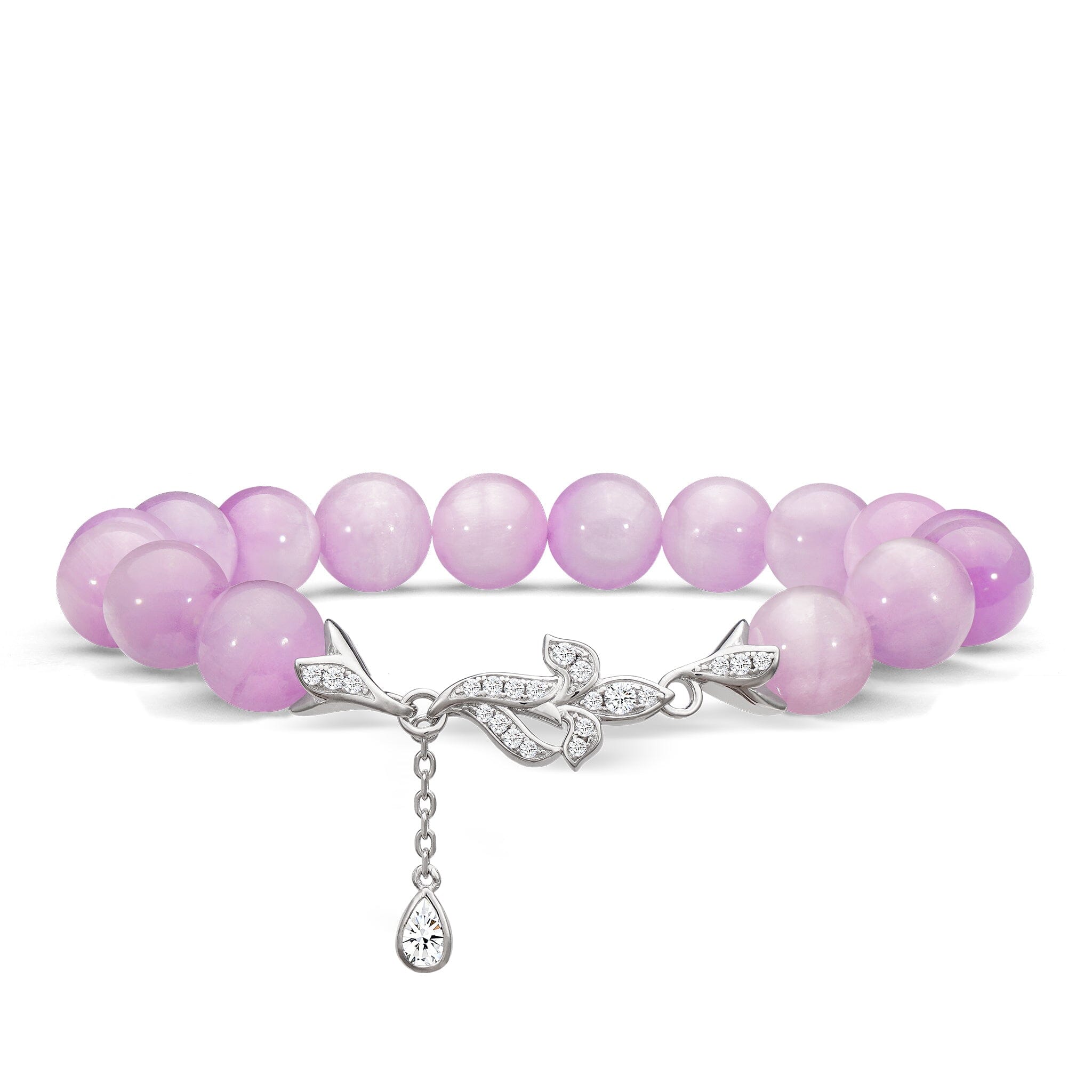 Women's Iris Charm Beaded Bracelet with Violet Kunzite Bracelets WAA FASHION GROUP 