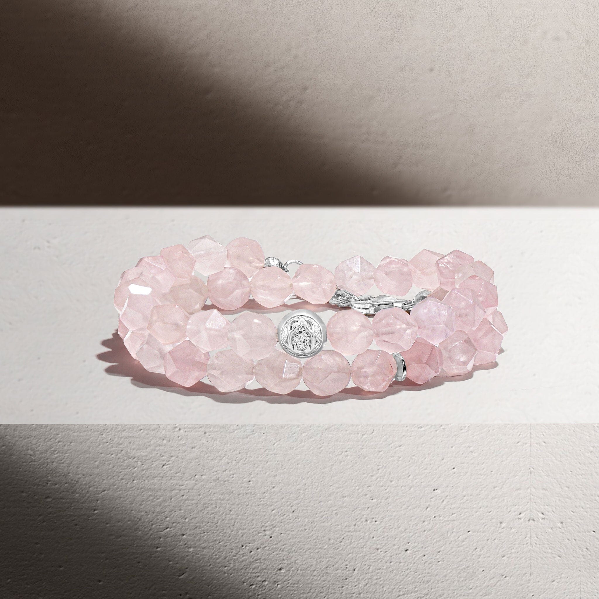 Women's Lucky Charm Bracelet with Rose Quartz Bracelets WAA FASHION GROUP