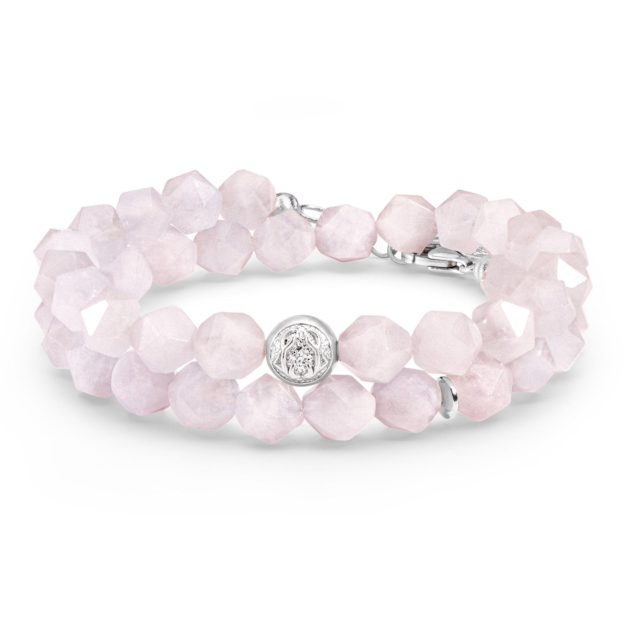 Women's Lucky Charm Bracelet with Rose Quartz Bracelets WAA FASHION GROUP 