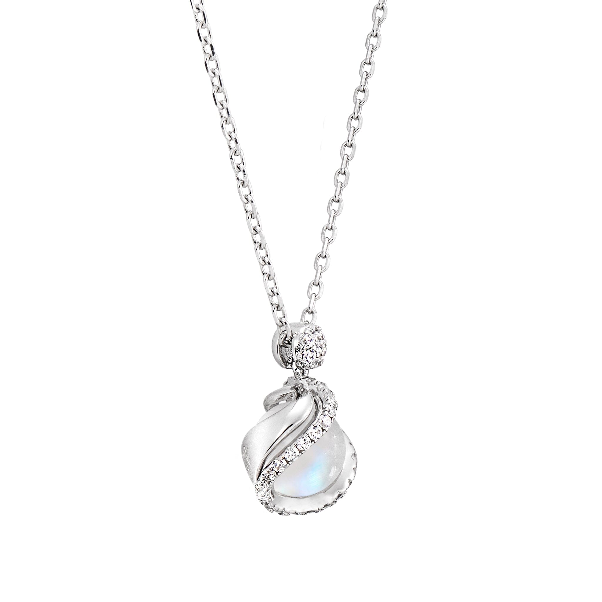 Women's Moving Ball Necklace with Moonstone Necklaces WAA FASHION GROUP