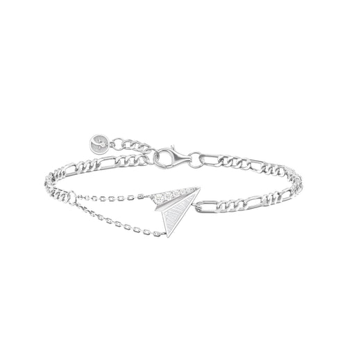 Women's Paper Airplane Bracelet with Meteorite Bracelets WAA FASHION GROUP