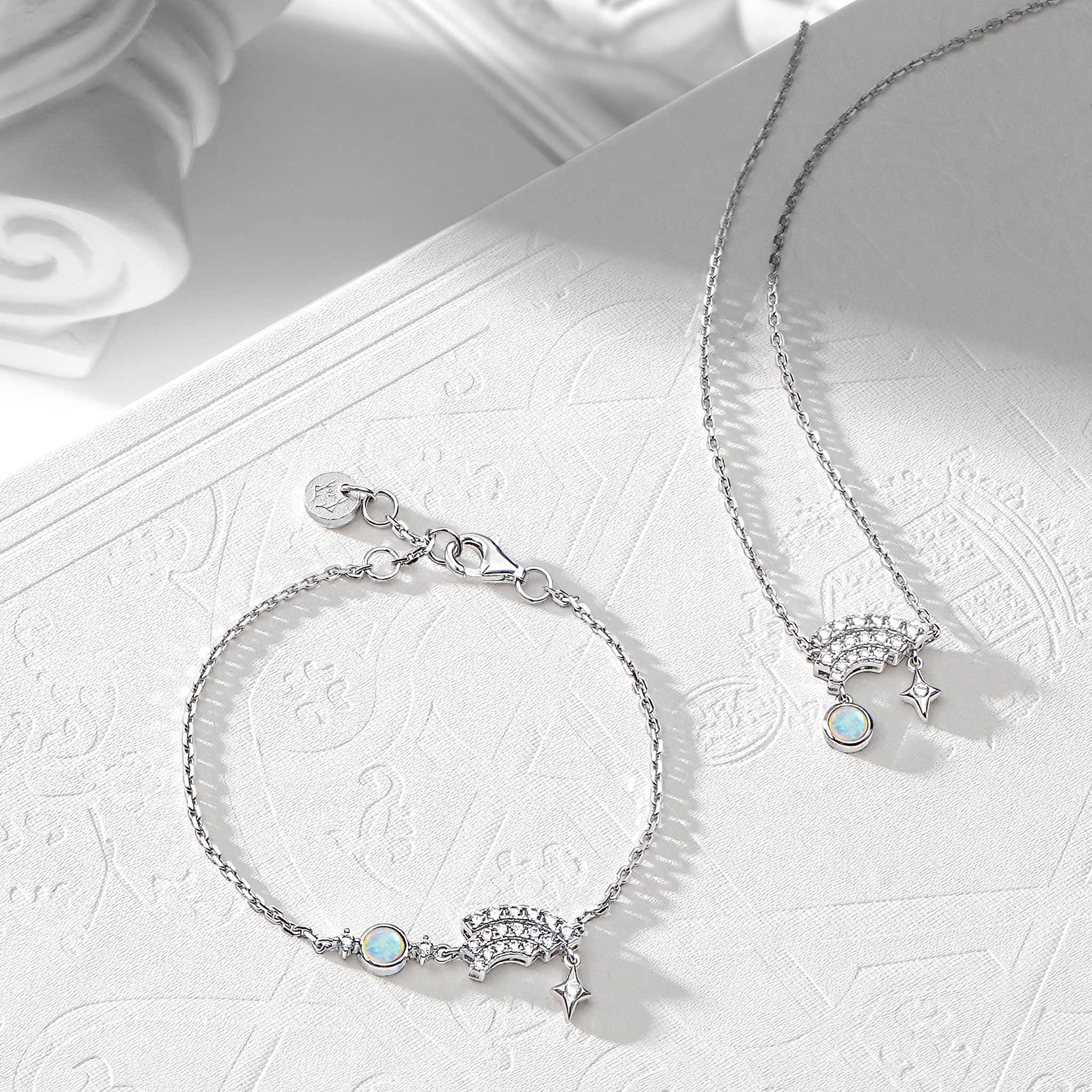 Women's Rainbow Necklace of with Opalite Necklaces WAA FASHION GROUP