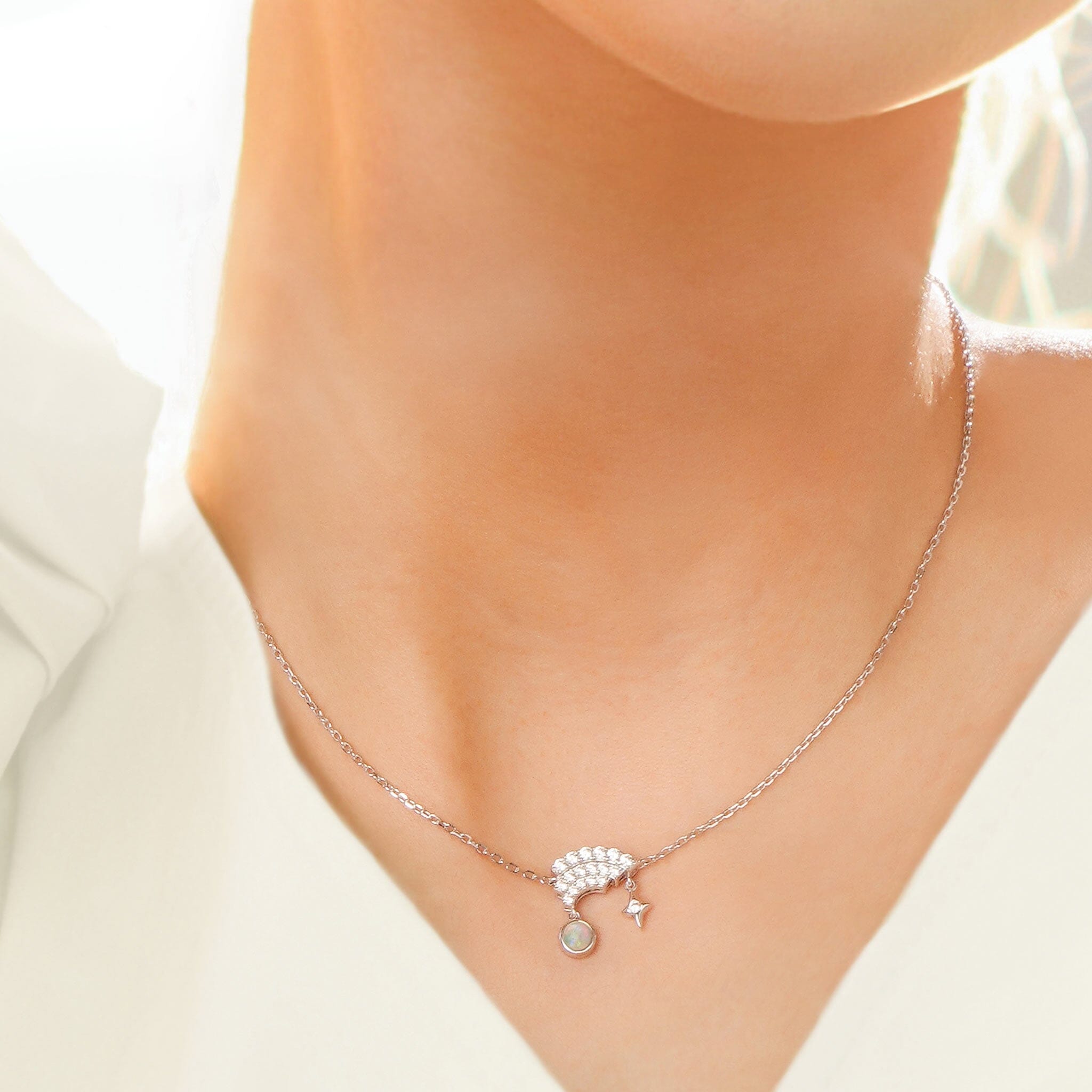 Women's Rainbow Necklace of with Opalite Necklaces WAA FASHION GROUP