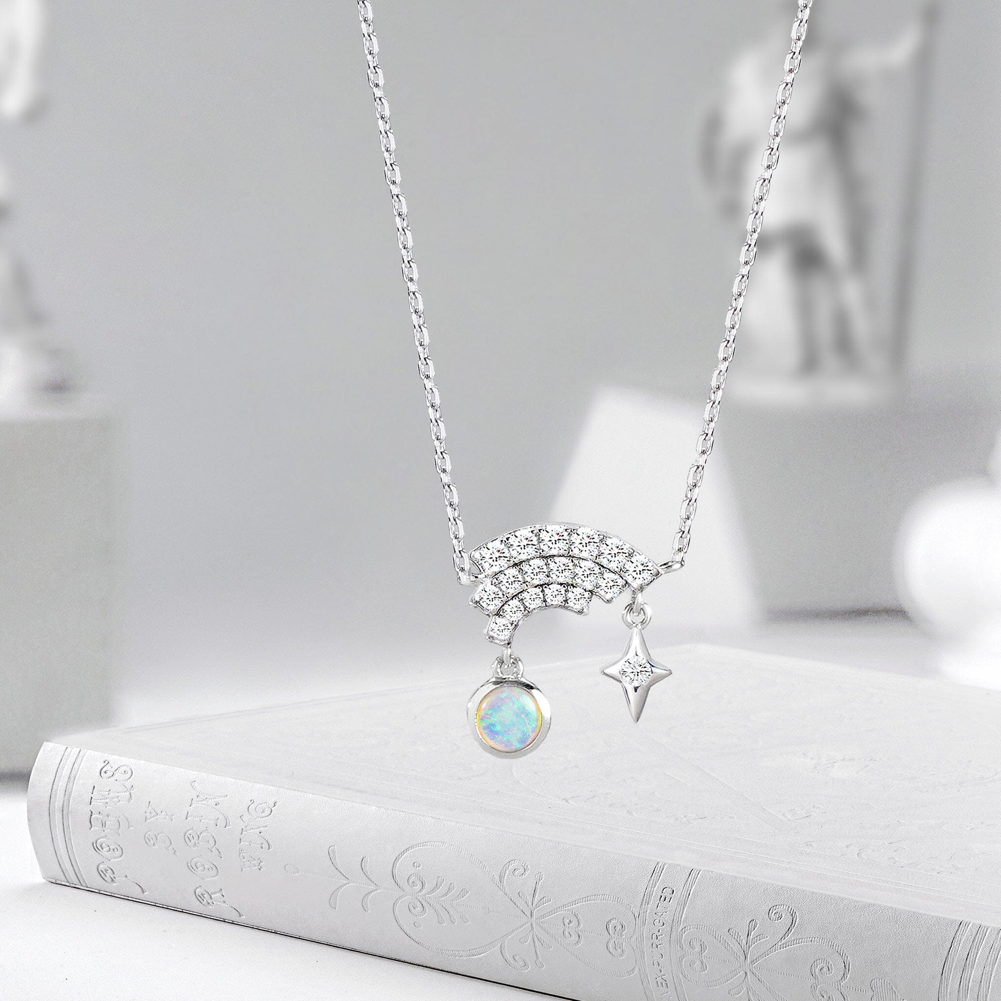 Women's Rainbow Necklace of with Opalite Necklaces WAA FASHION GROUP