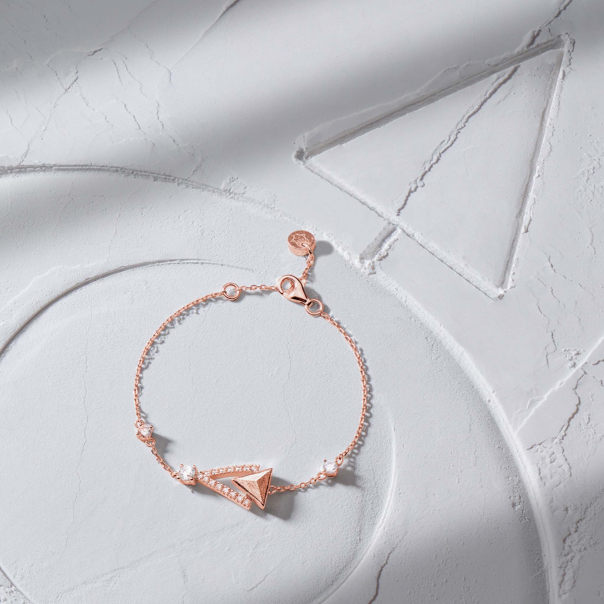 Women's Silver Bracelet with Triangle Meteorite Charm Bracelets WAA FASHION GROUP