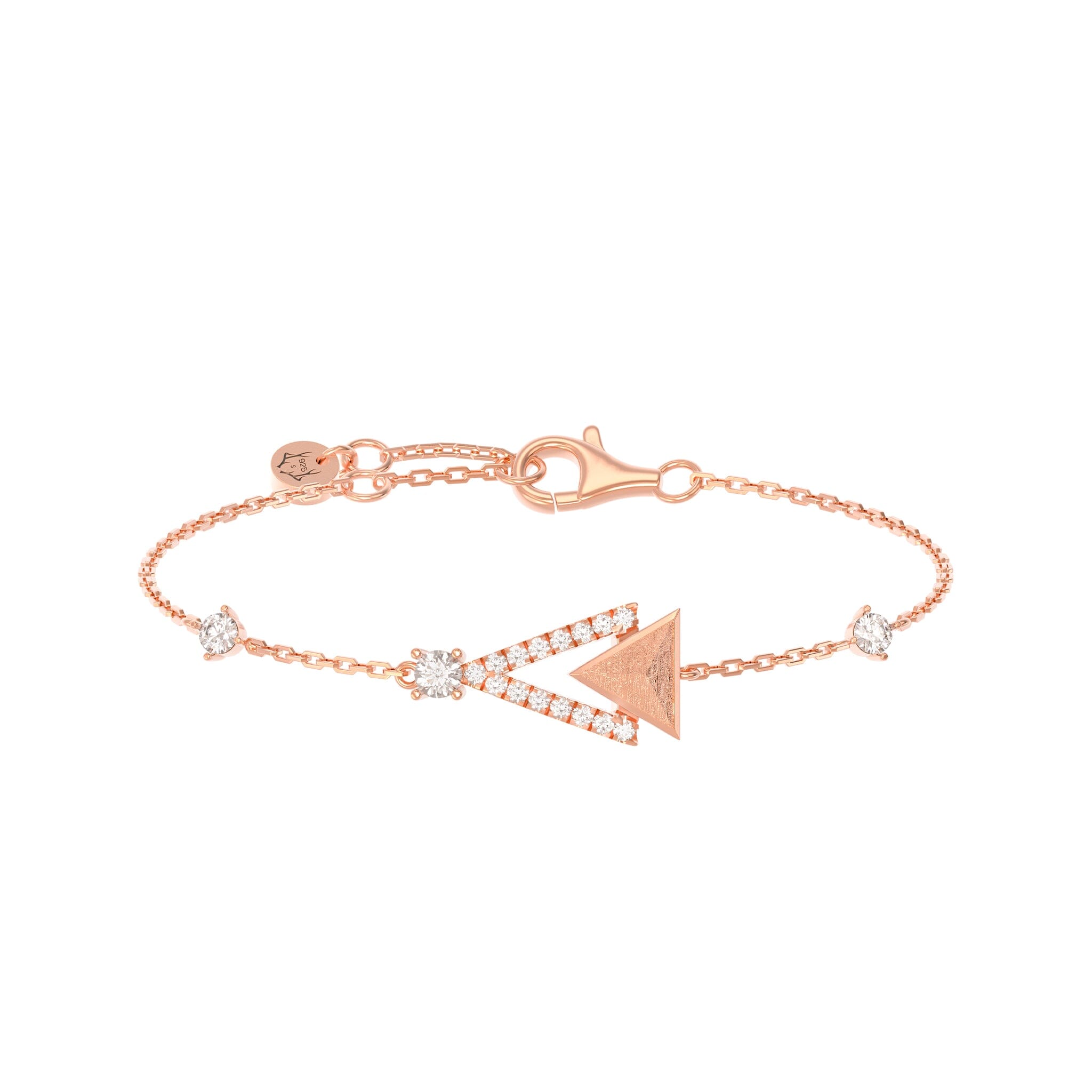 Women's Silver Bracelet with Triangle Meteorite Charm Bracelets WAA FASHION GROUP 