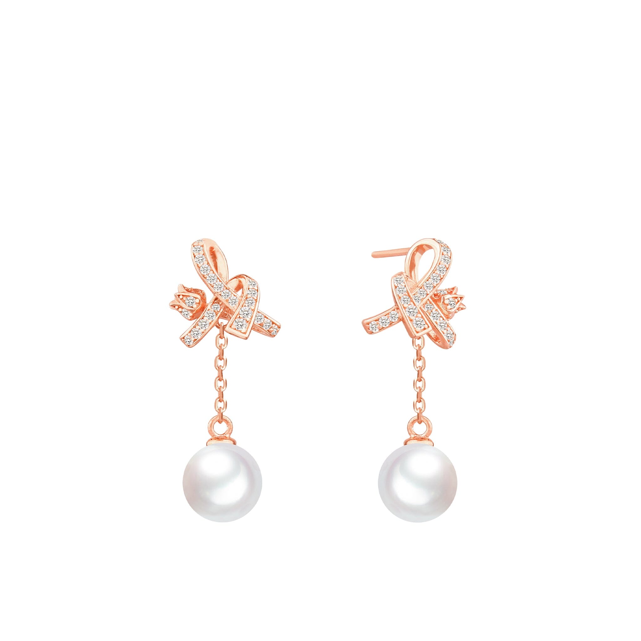 Women's Silver Drop Earrings with White Pearl Earrings AWNL 