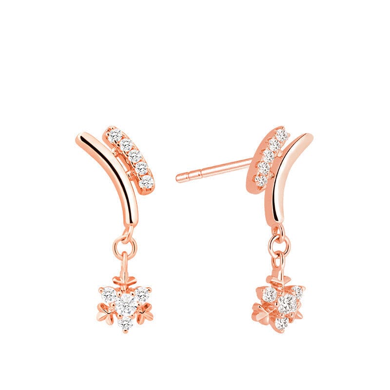 Women's Silver Sleigh Snowflake Drop Earrings Earrings AWNL Jewelry