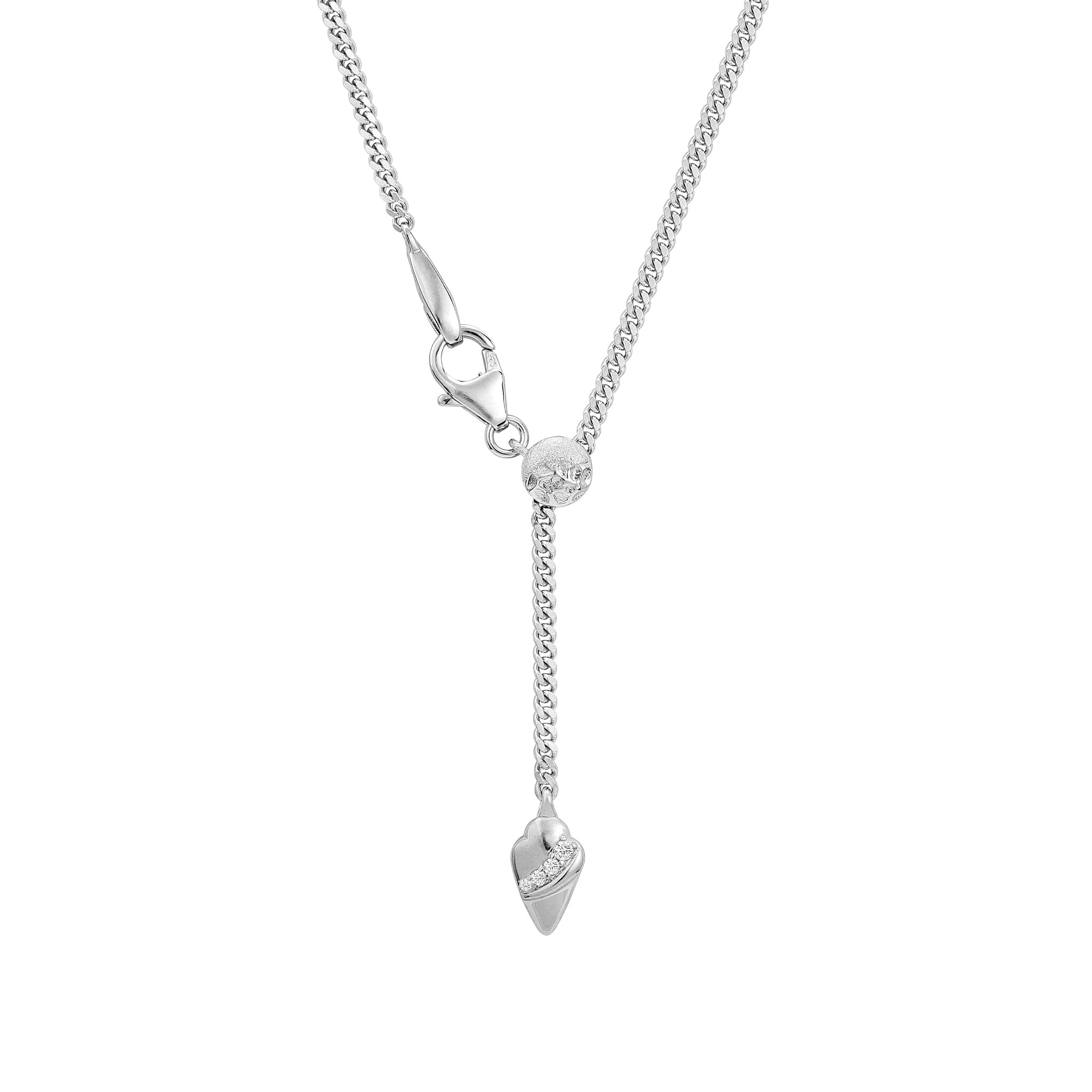 Women's Silver Time Capsule Necklace with Obsidian Necklaces WAA FASHION GROUP