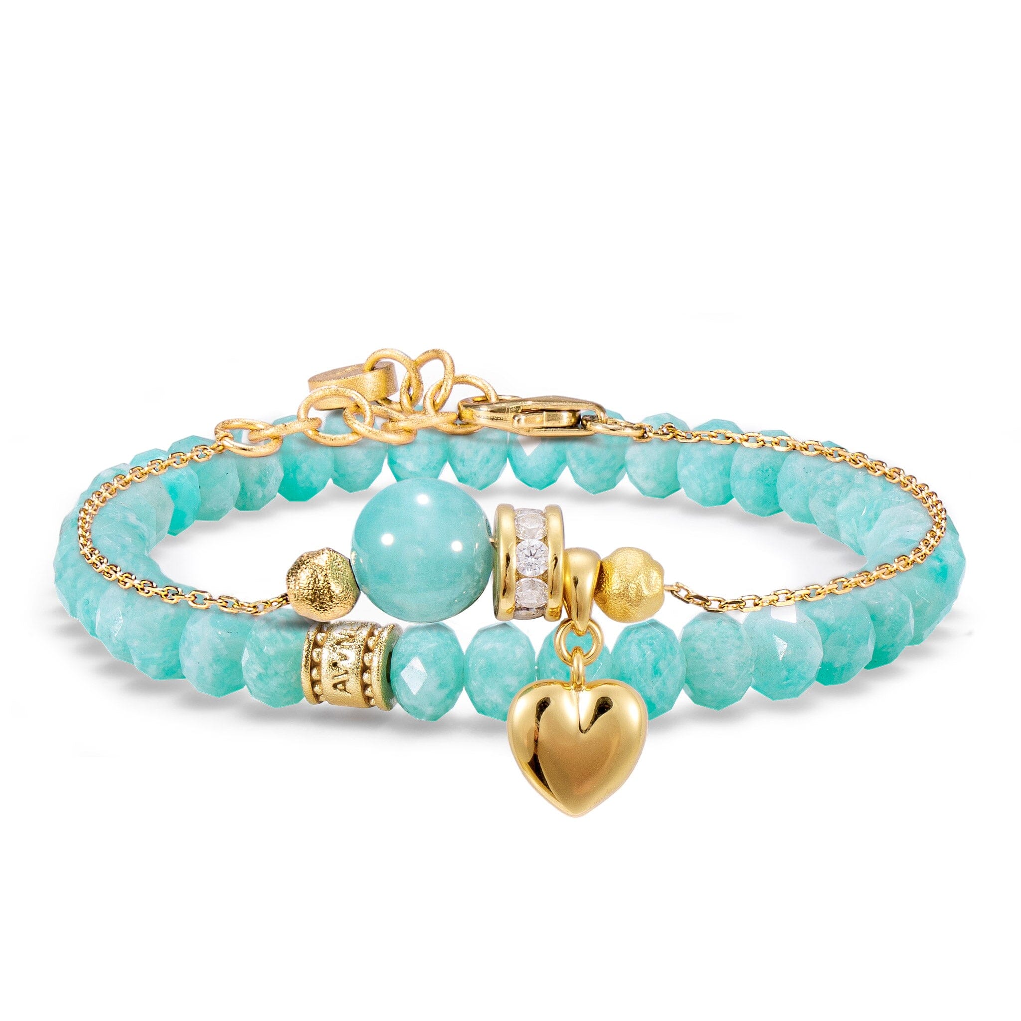 Women's Stacked Beaded Bracelet With Amazonite Bracelets WAA FASHION GROUP