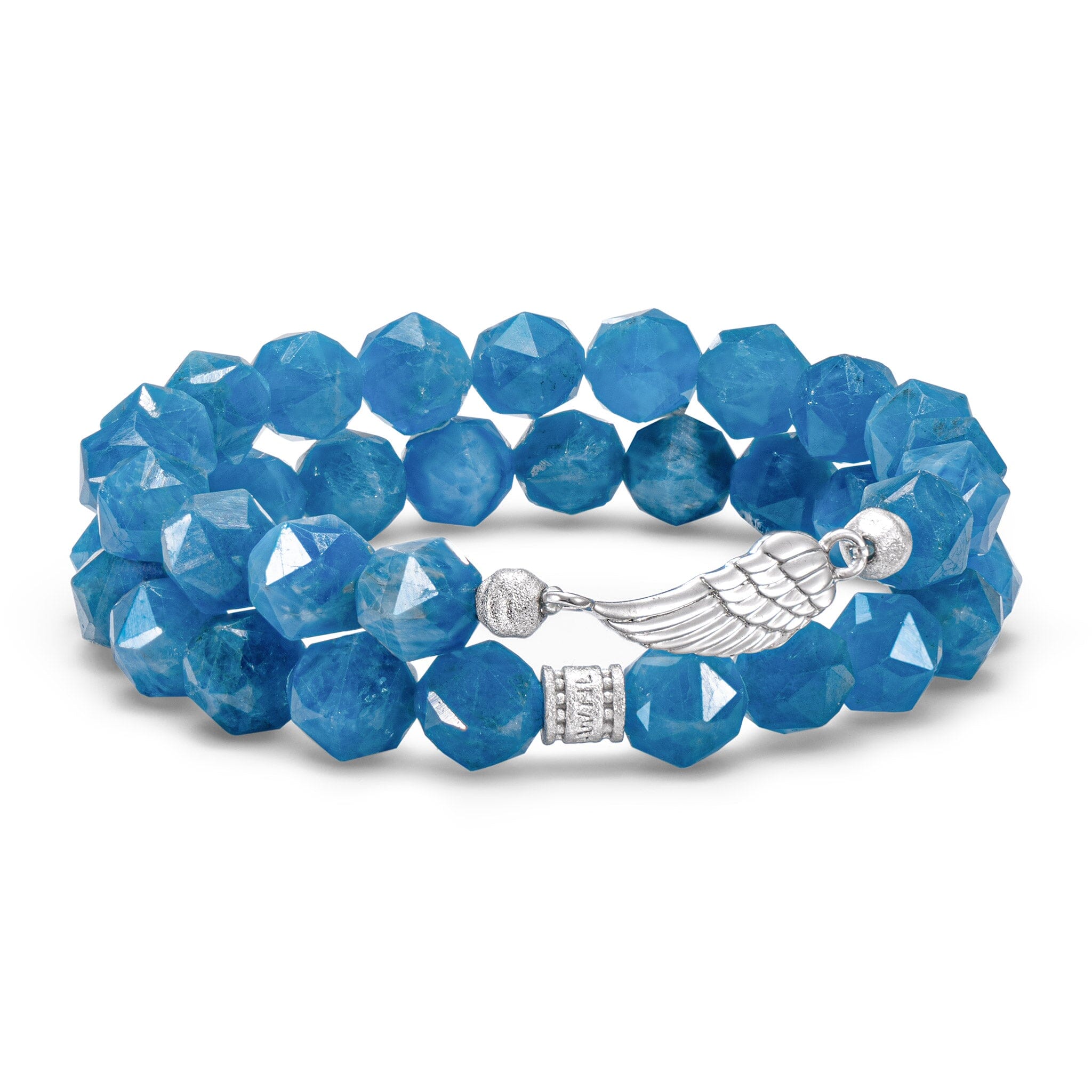 Women's Stacked Beaded Bracelet With Blue Apatite Bracelets AWNL 