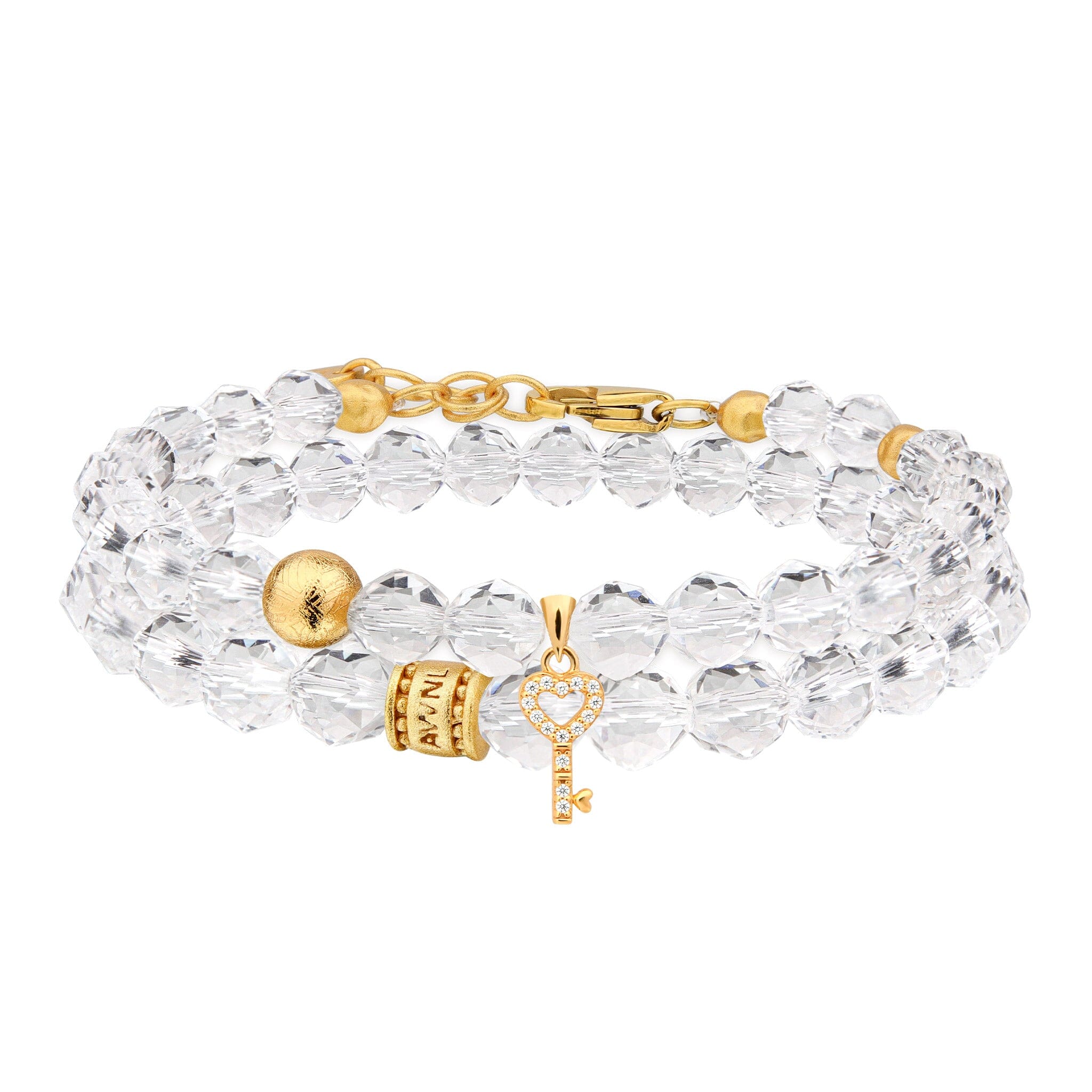 Women's Stacked Bracelet with Meteorite and Clear Quartz/Citrine Bracelets WAA FASHION GROUP 