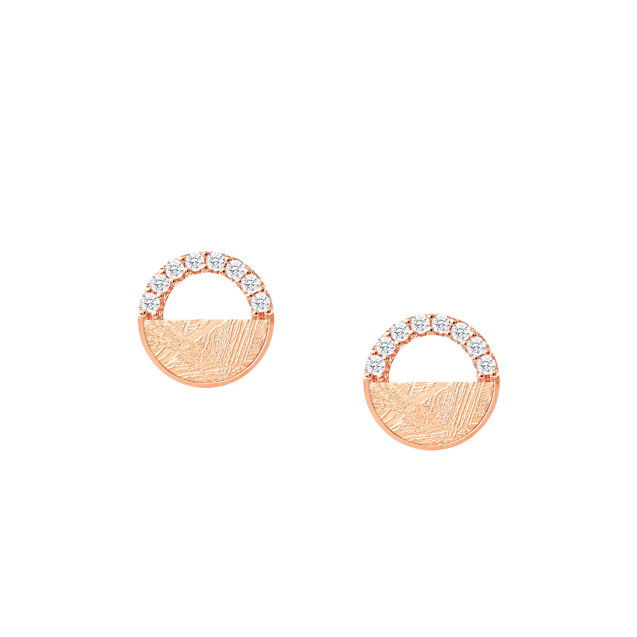 Women's Starry Night Studs with Meteorite Earrings AWNL Rose Gold 